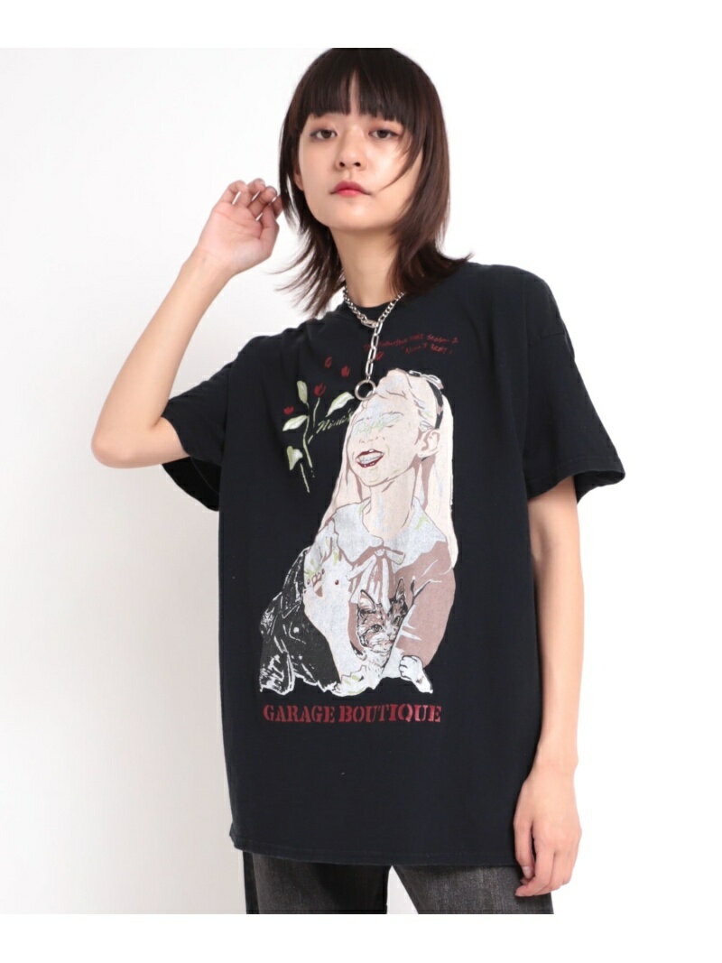 【SALE／0 OFF】RNA M1740 A Vivacious Girl BIG-Tシャツ アールエヌエー トップス カットソー Tシャツ ブラック ホワイト グリーン【送料無料】