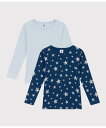 【SALE/10%OFF】PETIT BATEAU 長袖Tシャツ2枚組 プチバトー インナー・ルームウェア その他のインナー・ルームウェア【送料無料】