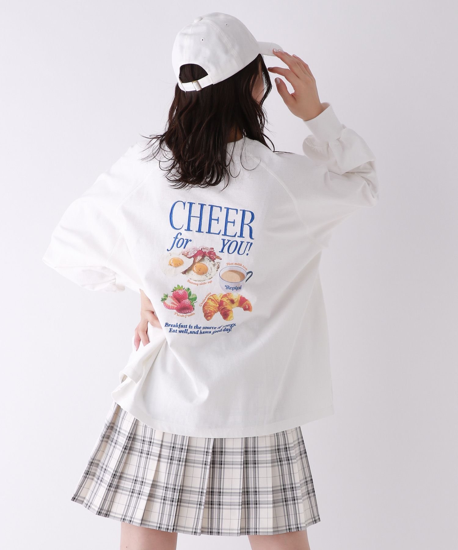 【SALE／20%OFF】repipi armario BreakfastロンT レピピアルマリオ トップス カットソー・Tシャツ ホワイト グリーンのサムネイル