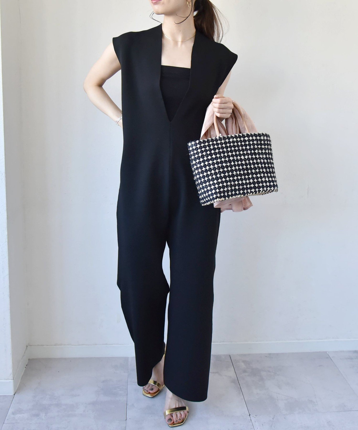 【SALE／40%OFF】quaranciel quaranciel:＜手洗い可能＞ディープVネック ニット オールインワン シップ..