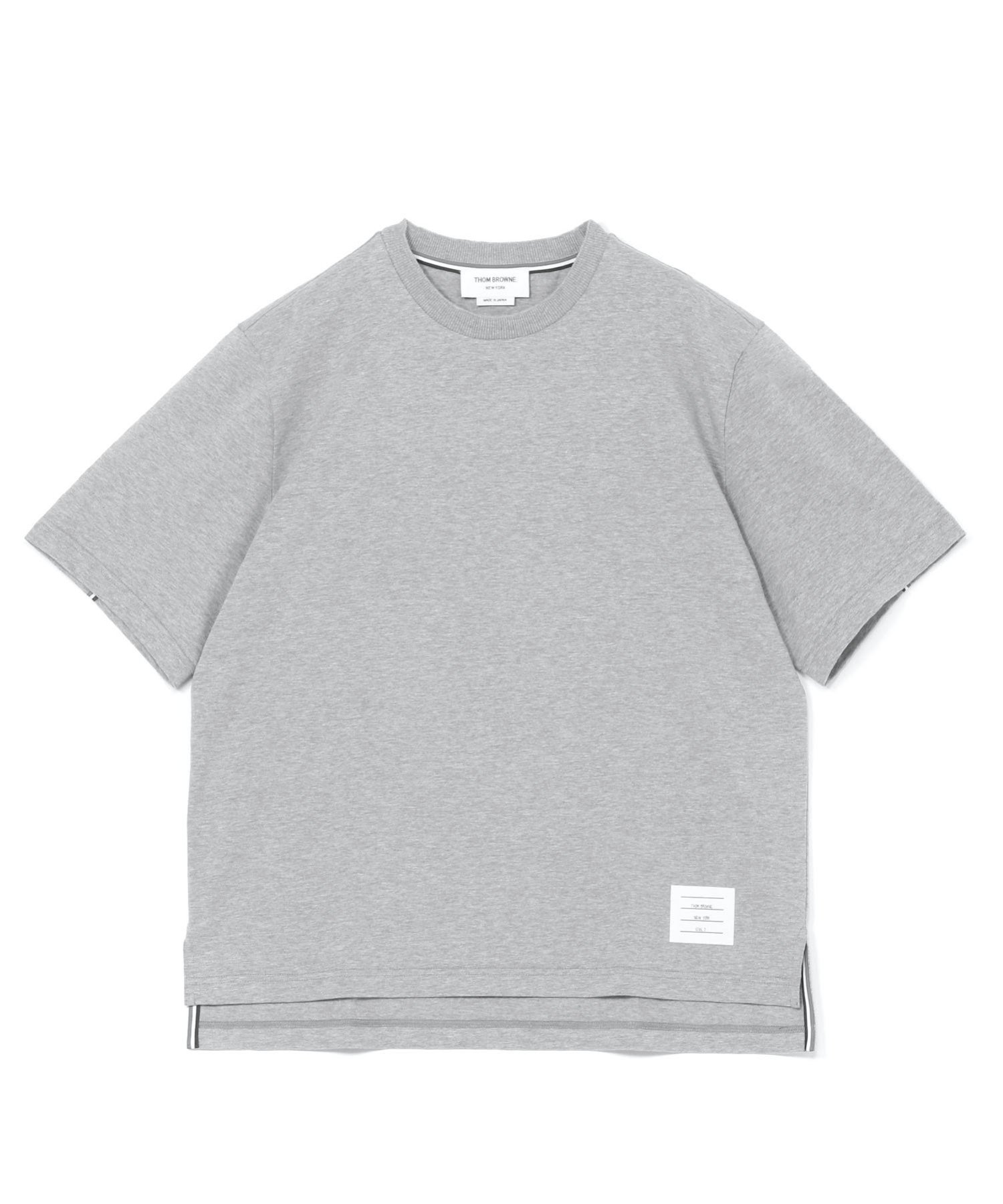 国内発 THOM BROWNE ロゴグレーコットンクルーネック半袖Tシャツ 楽天市場】トムブラウン(カラーグレー)(Tシャツ・カットソー