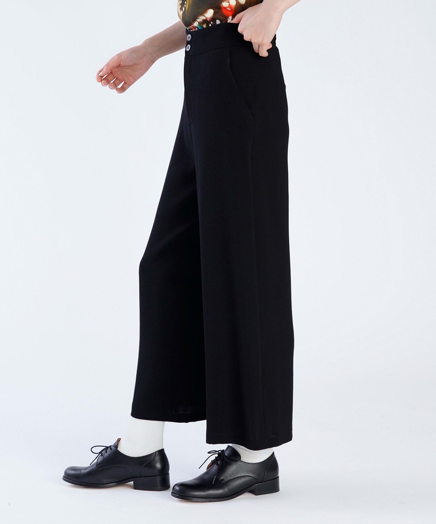 ブラック トリアセテート クレープ パンツ "Tyra" アニエスベー パンツ その他のパンツ ブラック