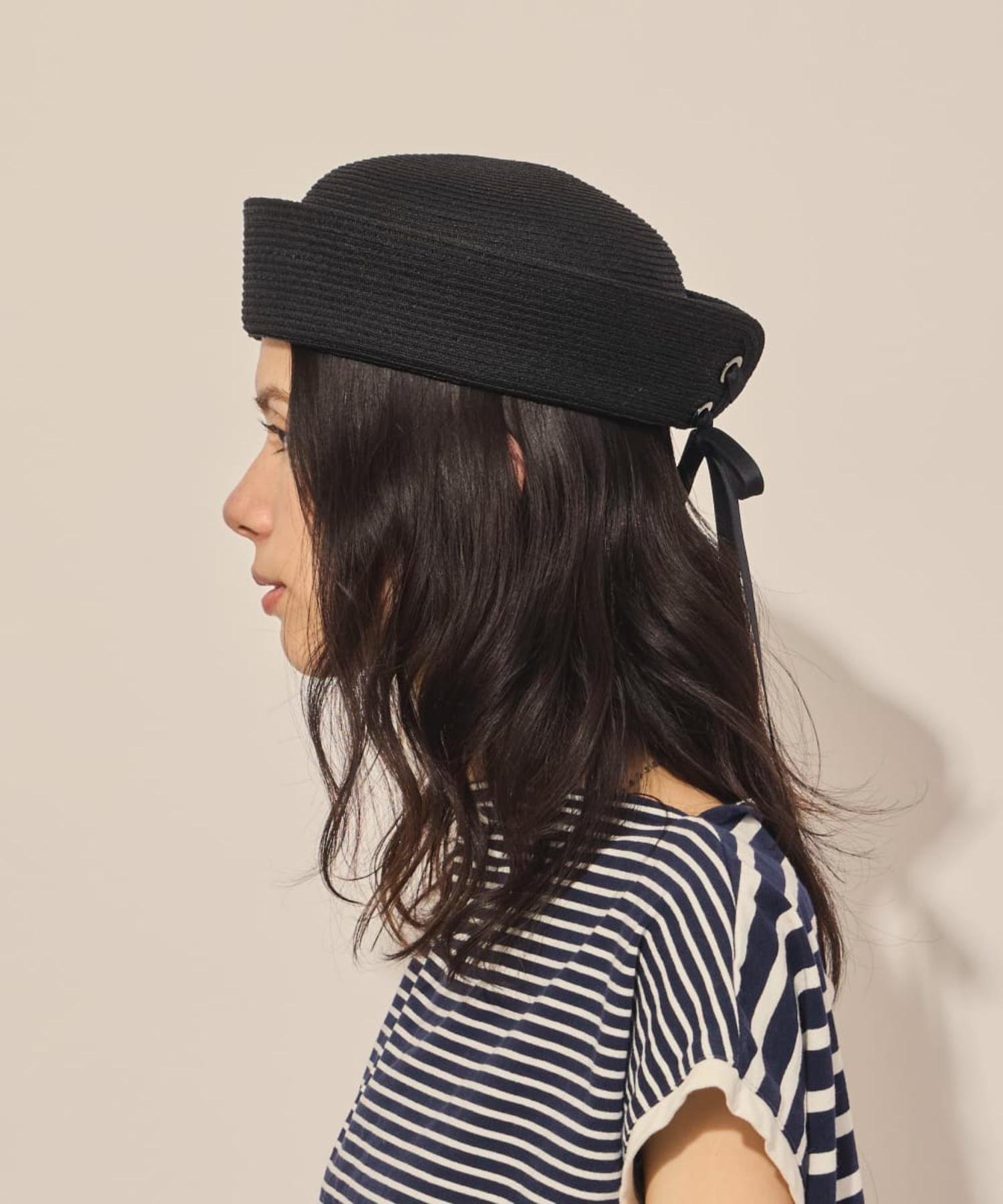 arth arth Raffia BD Sailor / アース オーバーライド 帽子 ハット ブラック【送料無料】