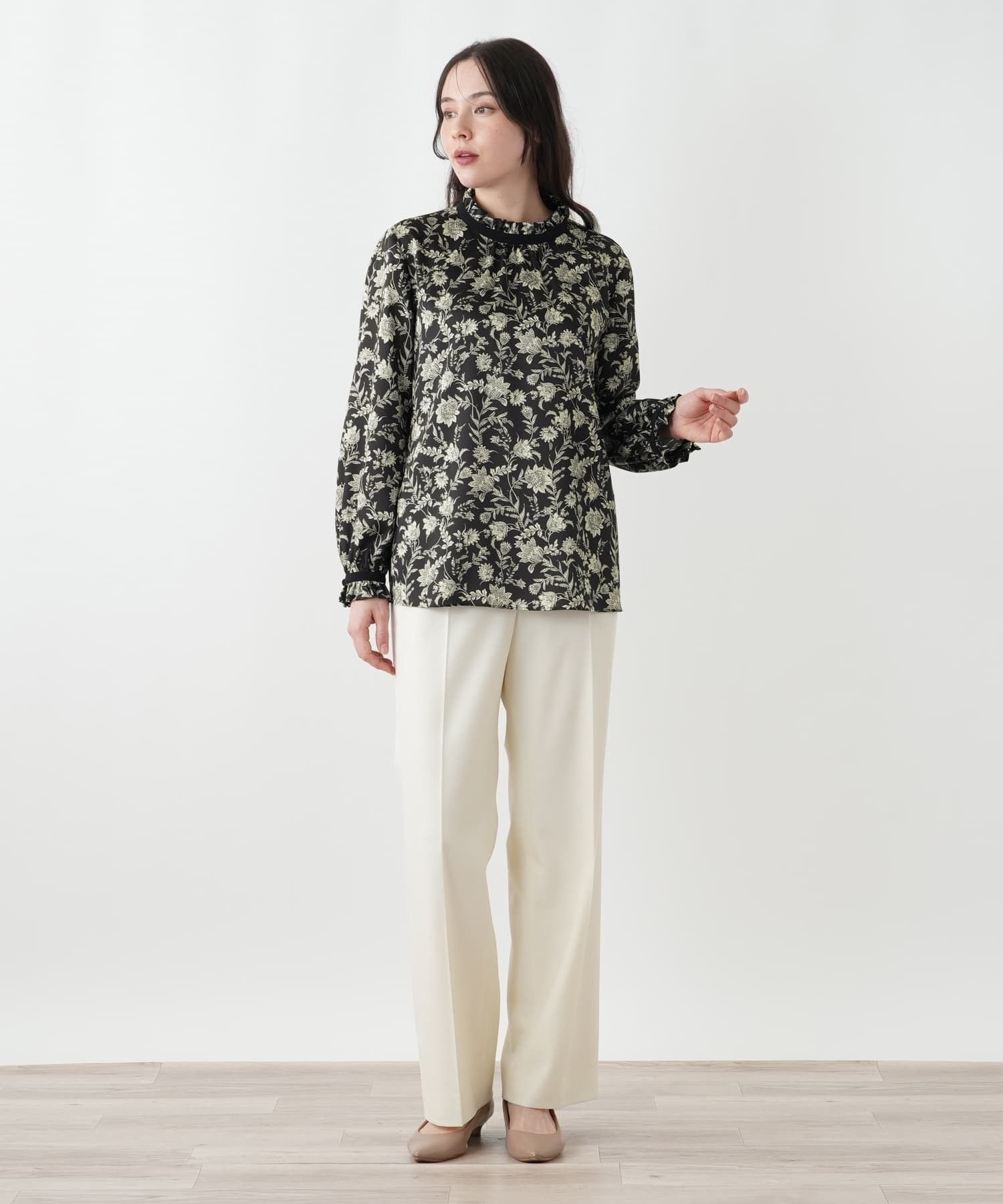 Leilian PLUS HOUSE ブラウス【ROCHAS Premiere】 レリアン プラスハウス トップス シャツ・ブラウス ブラック