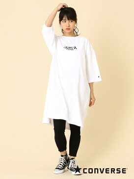 179/WG CONVERSEカタカナロゴTシャツワンピース イチナナキューダブリュジー ワンピース ワンピースその他 オレンジ ホワイト グリーン ブラック【送料無料】