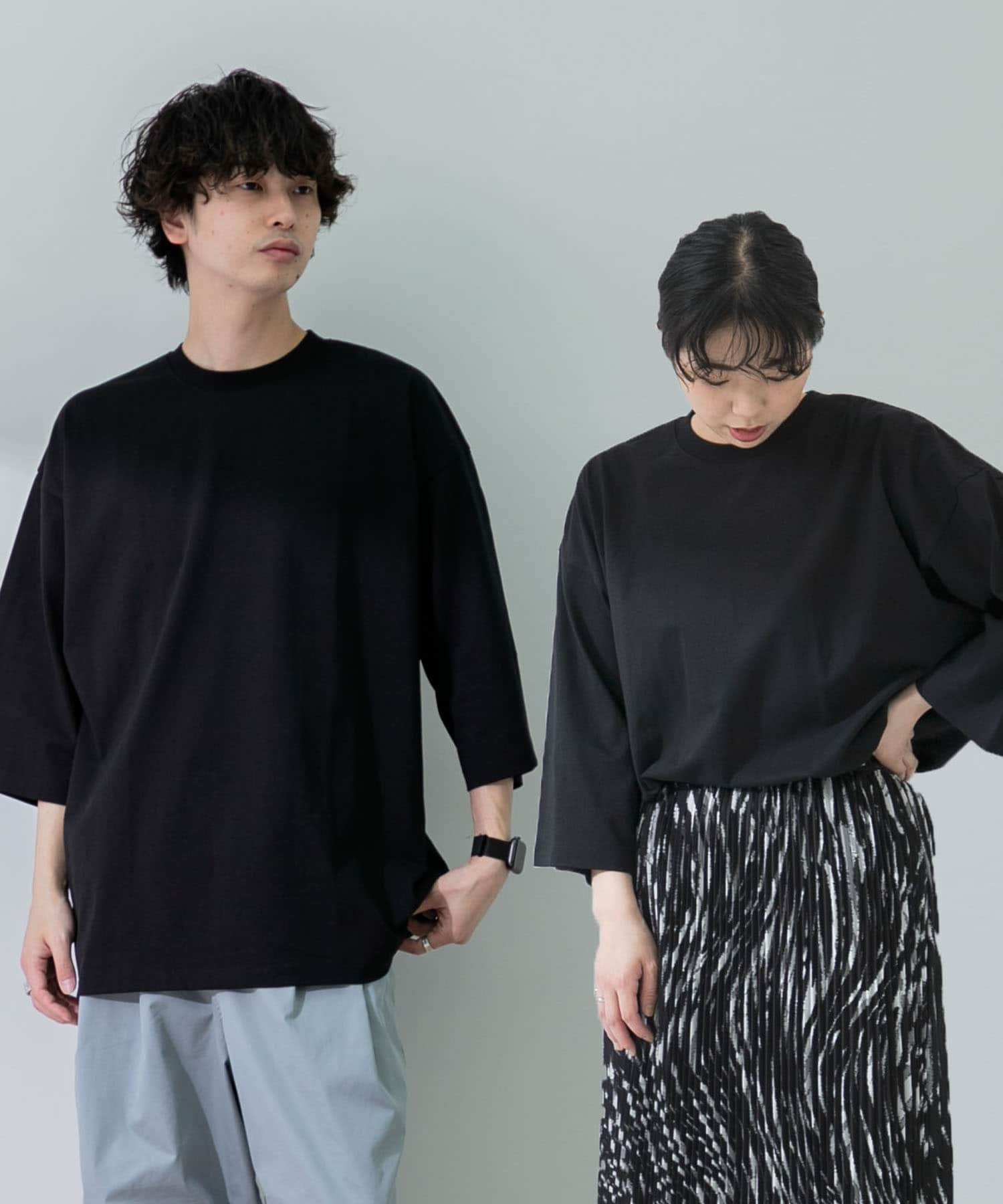 楽天Rakuten Fashion【SALE／55％OFF】SENSE OF PLACE 『ユニセックス』エクストラルーズTシャツ（5分袖） センス オブ プレイス トップス カットソー・Tシャツ ブラック ホワイト グレー グリーン オレンジ