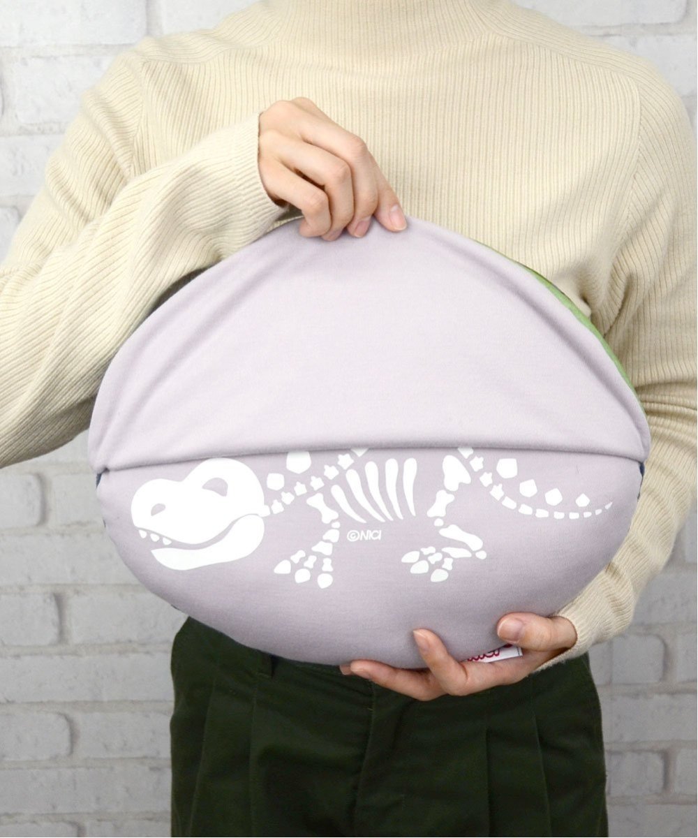 NICI ぬいぐるみ ディノ リバーシブルラウンドクッション/フォシリー 32cm×26cm アントレスクエア インテリア・生活雑貨 クッション・クッションカバー グリーン [2]
