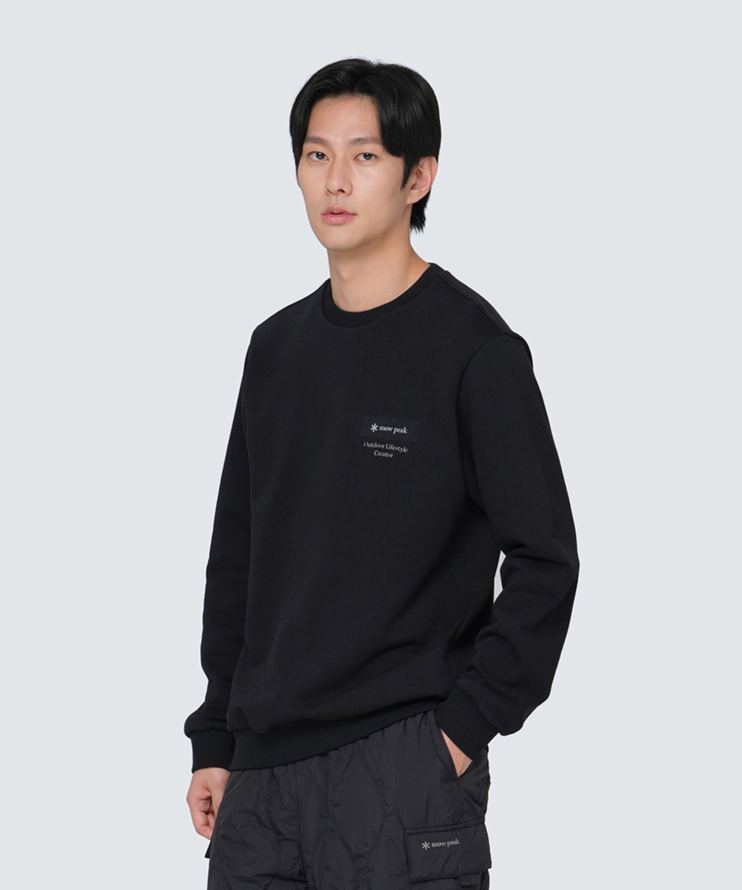 Snow Peak Land woven patch sweatshirt スノーピーク トップス スウェット・トレーナー ブラック グレー【送料無料】