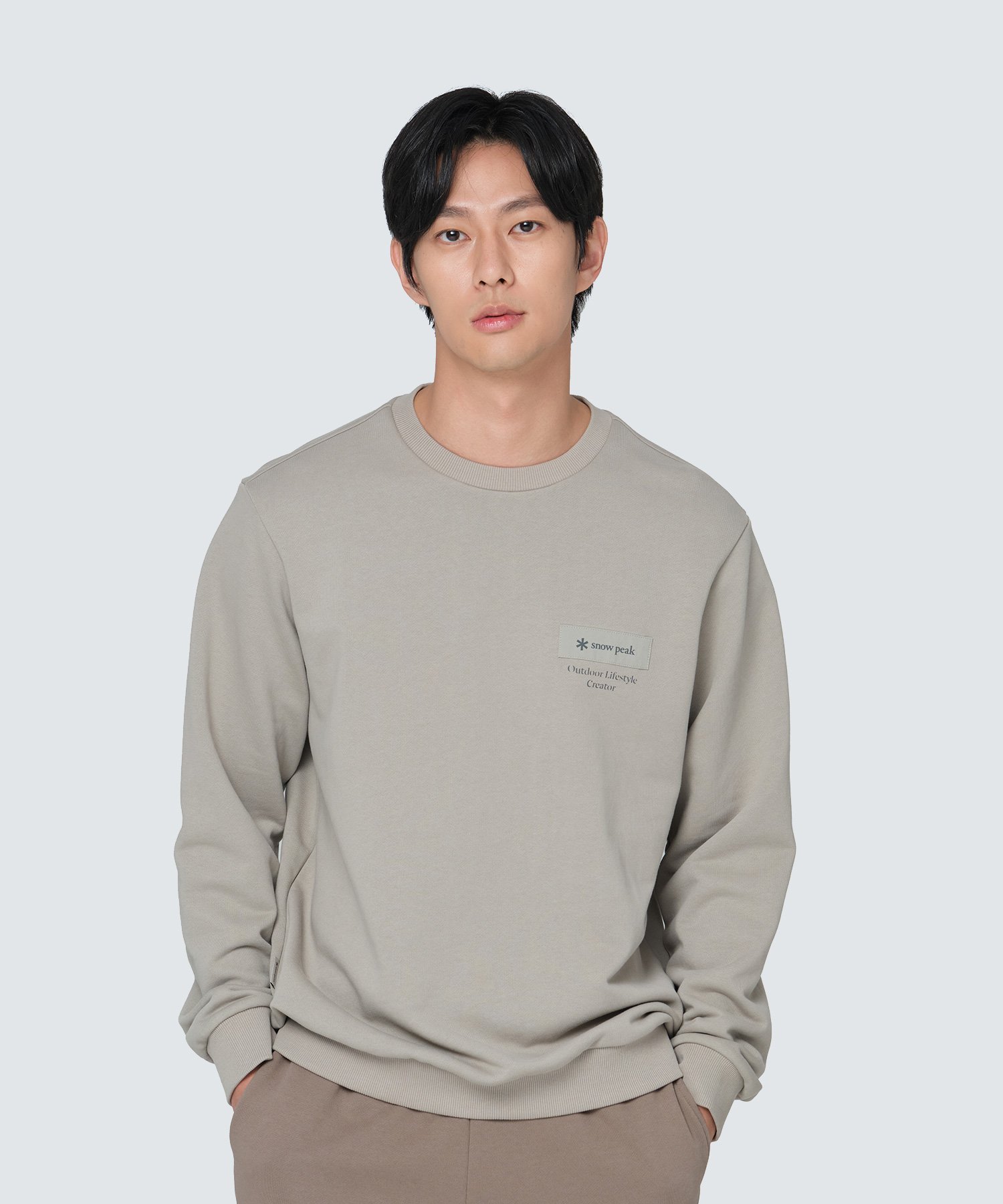 Snow Peak Land woven patch sweatshirt スノーピーク トップス スウェット・トレーナー ブラック グレー【送料無料】