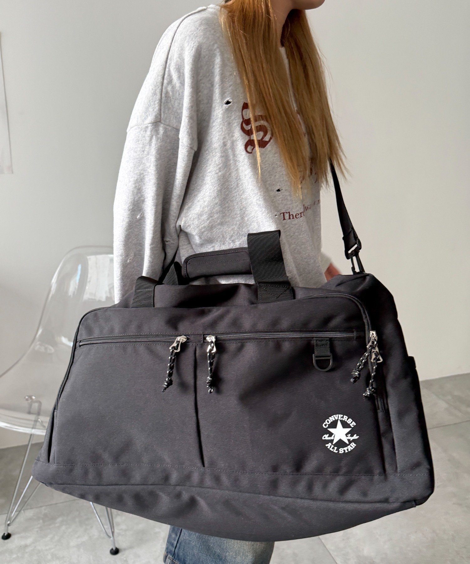 WEGO MEN'S CONVERSE ボストンバッグ ウィゴー バッグ ショルダーバッグ ブラック【送料無料】