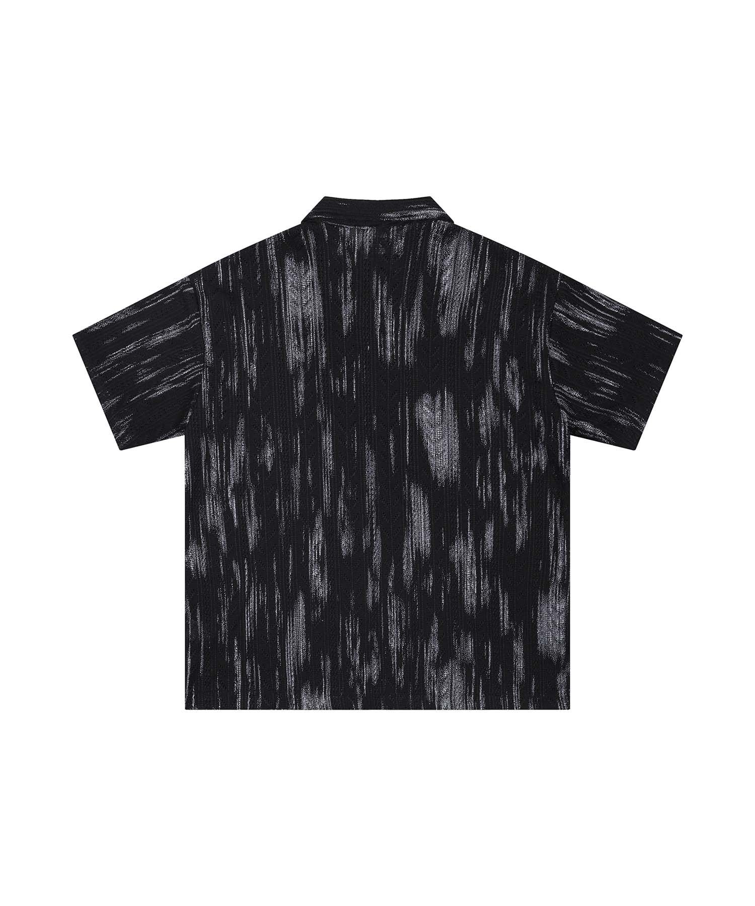 【SALE／20%OFF】aimoha MENS 【aimoha neo】Artistic Blur Shirt アイモハ トップス ポロシャツ ブラック ホワイト【送料無料】