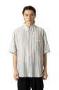 【SALE/30%OFF】ATTACHMENT ストライプレノクロス オーバーサイズシャツS/S アタッチメント トップス シャツ・ブラウス ブラック グレー【送料無料】