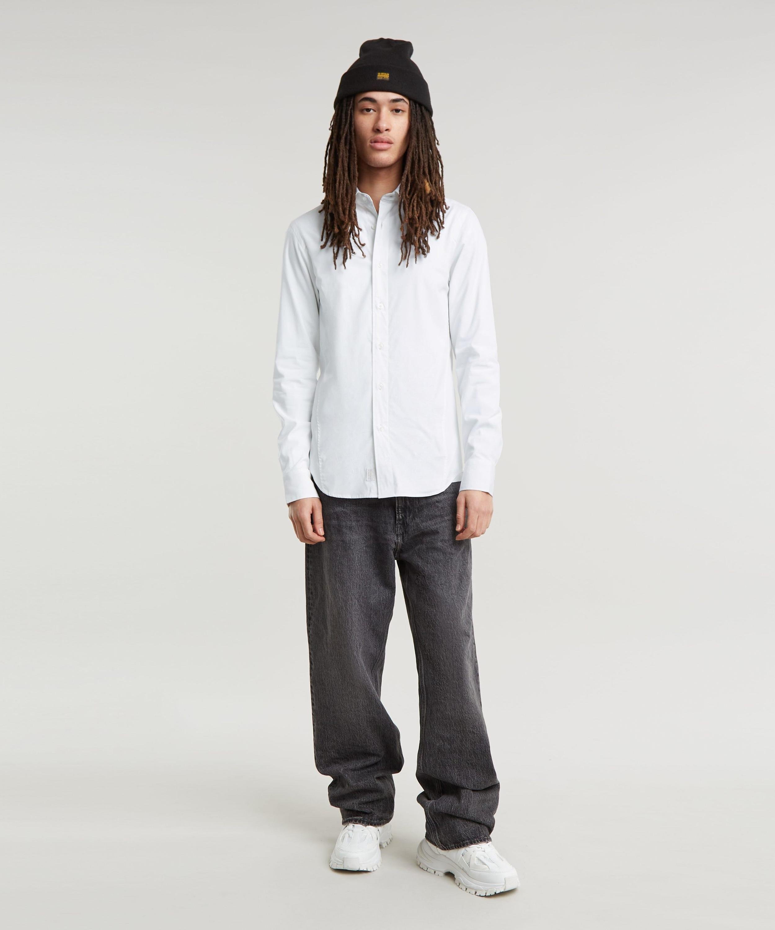 【公式ショップ】UNIFORM SLIM SHIRT/ワンポイントポプリンクリーンスリムシャツ ジースターロゥ トップス シャツ・ブラウス ホワイト