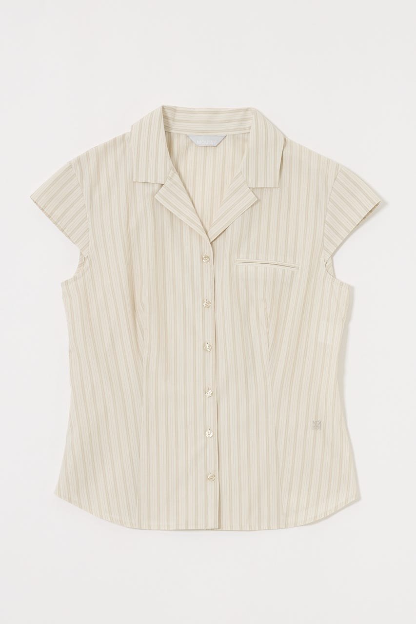 【SALE／40%OFF】MOUSSY MICRO SLEEVE SHIRT ブラウス マウジー トップス シャツ・ブラウス ホワイト ブラウン ベージュ【送料無料】