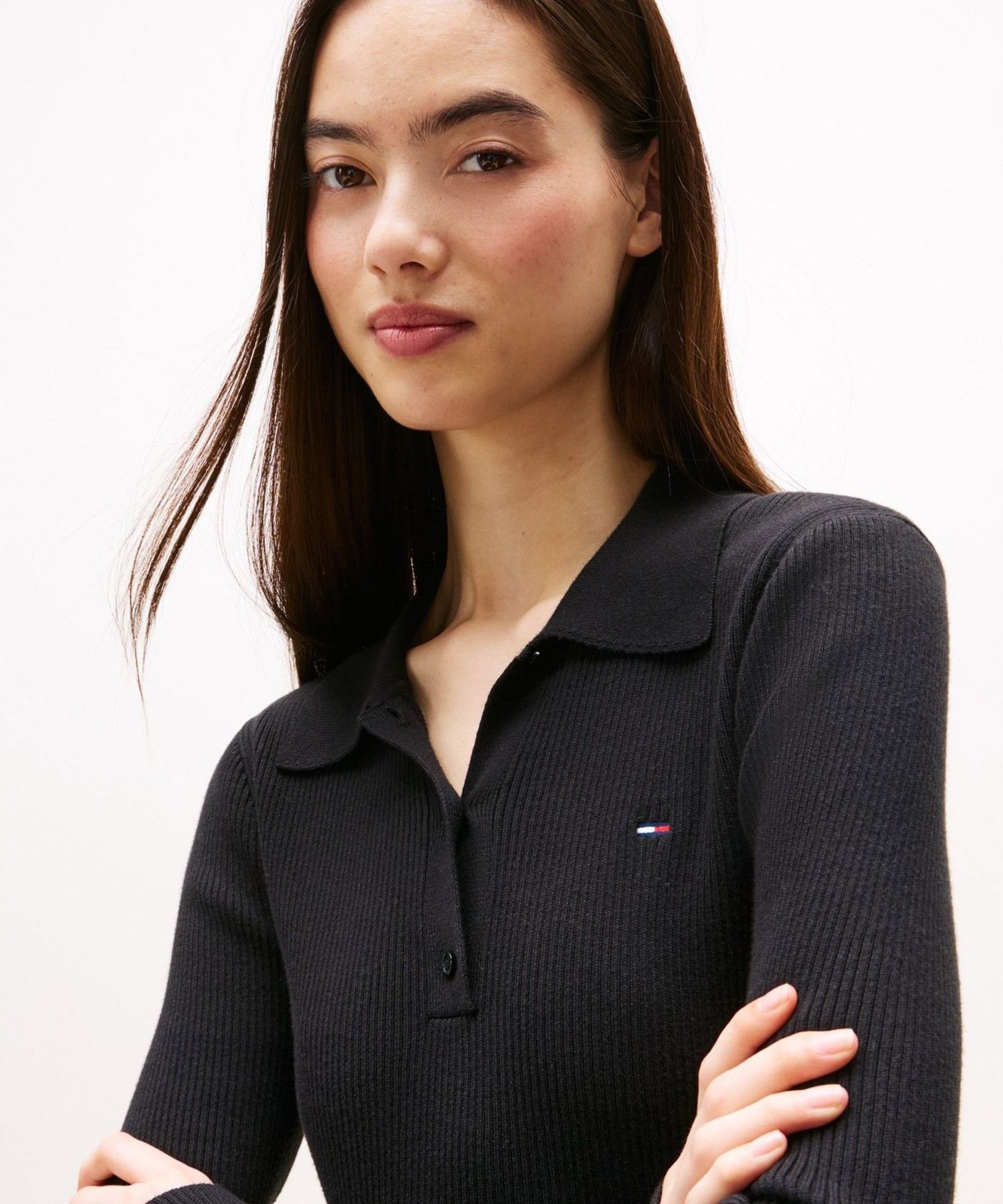 【SALE／40%OFF】TOMMY JEANS エッセンシャルロングスリーブポロセーター トミーヒルフィガー トップス ニット ホワイト ブラック【送料無料】