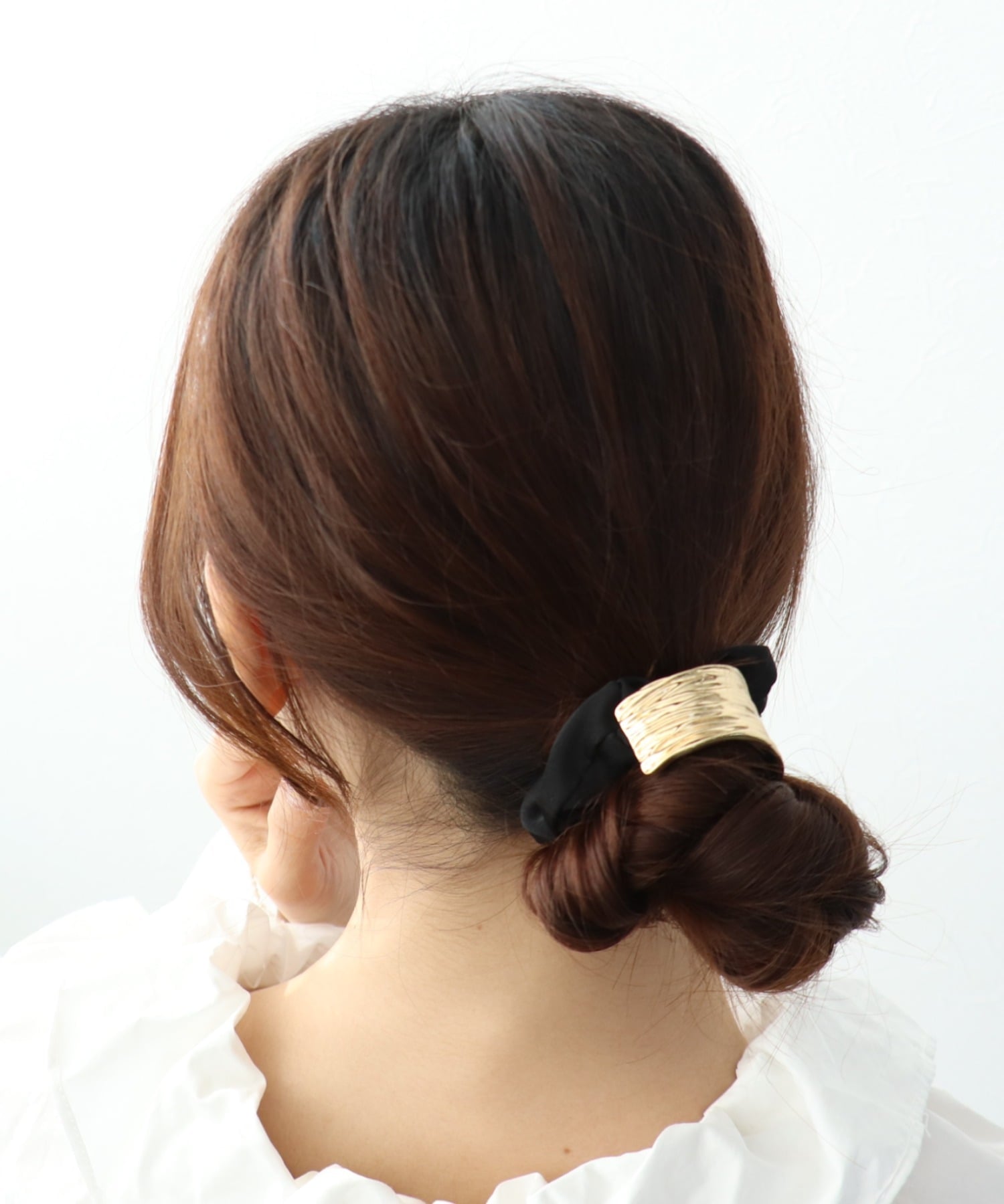 Three Four Time /エッジメタルシュシュ スリーフォータイム ヘアアクセサリー ヘアゴム ゴールド シルバー