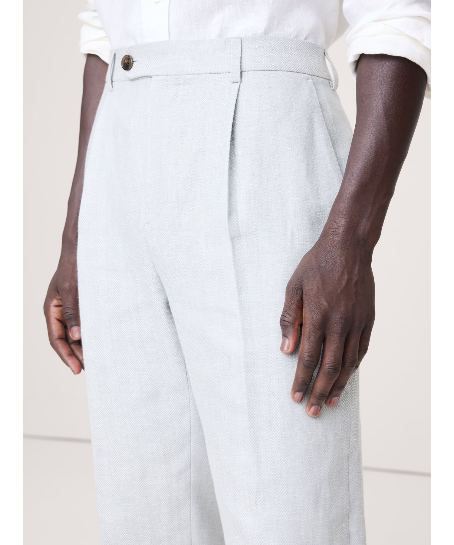 BANANA REPUBLIC (M)スリム ヘリンボーン リネン メリノ スーツパンツ バナナ・リパブリック パンツ スラックス・ドレスパンツ ブルー【送料無料】