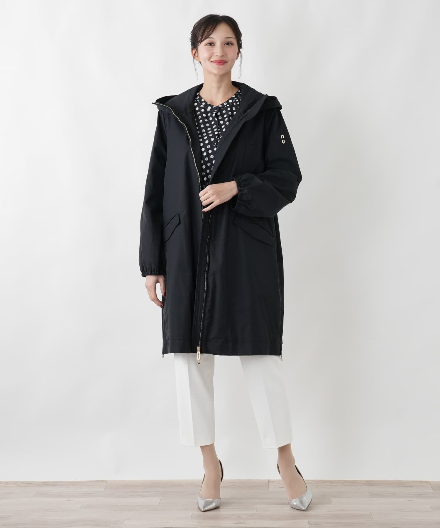 Leilian PLUS HOUSE 【店頭人気】コート【STILNOLOGY】 レリアン　プラスハウス ジャケット・アウター ステンカラーコート ベージュ ブラック【送料無料】