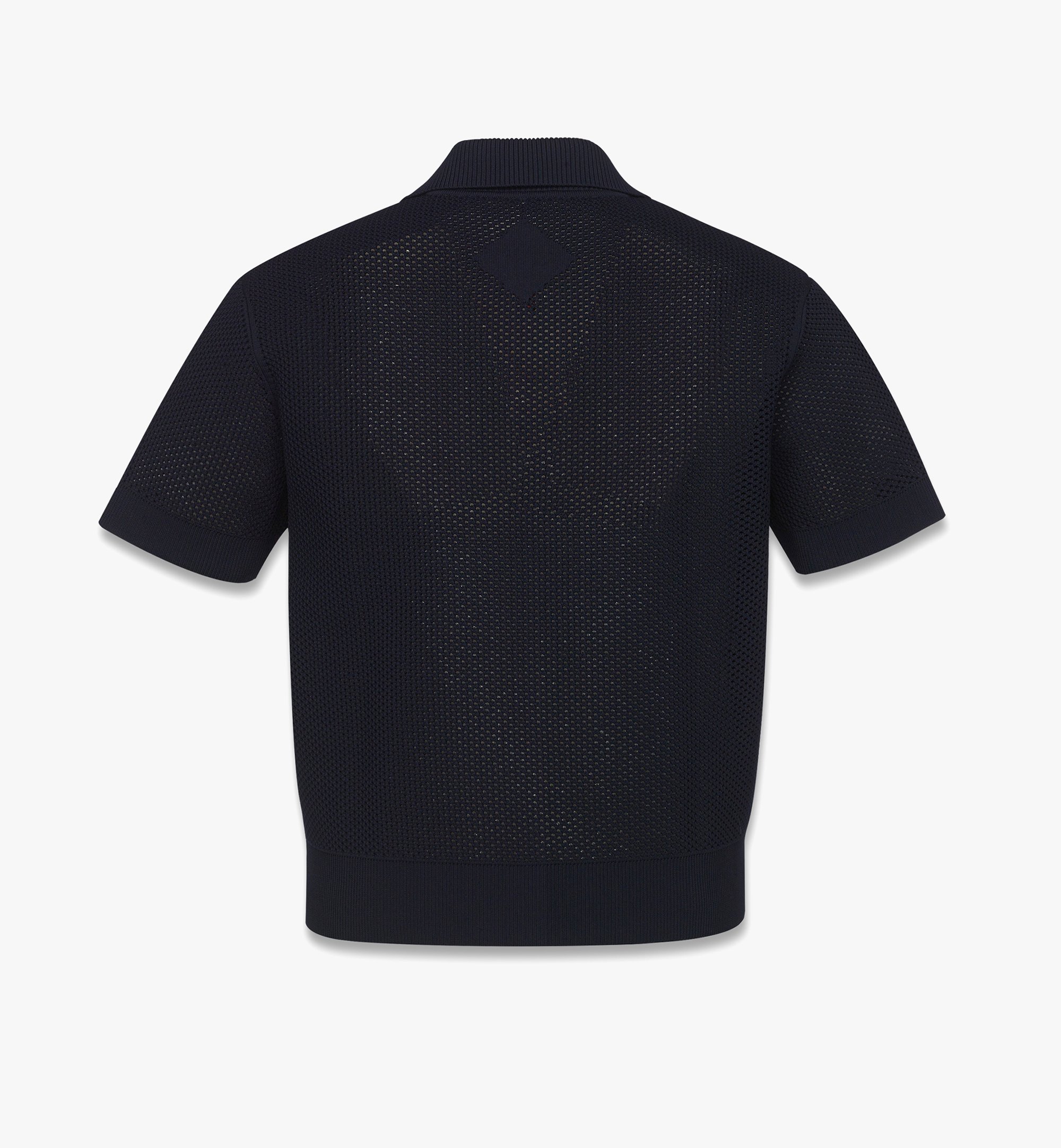 MCM ロゴパッチ メッシュニット ポロ エムシーエム トップス カットソー・Tシャツ ネイビー【送料無料】