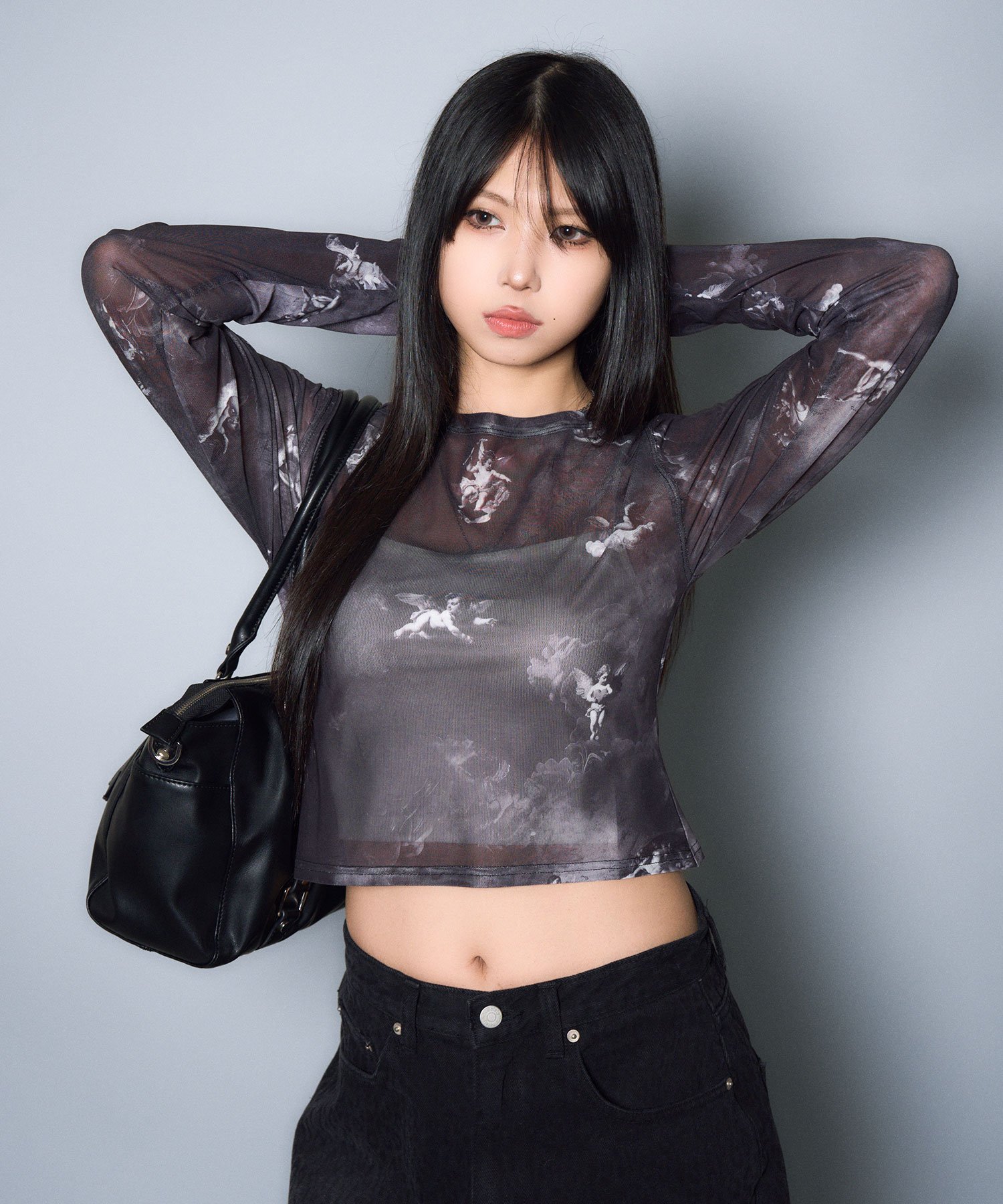 Subciety WOMENS Angel sheer tops サブサエティ トップス カットソー・Tシャツ ブラック