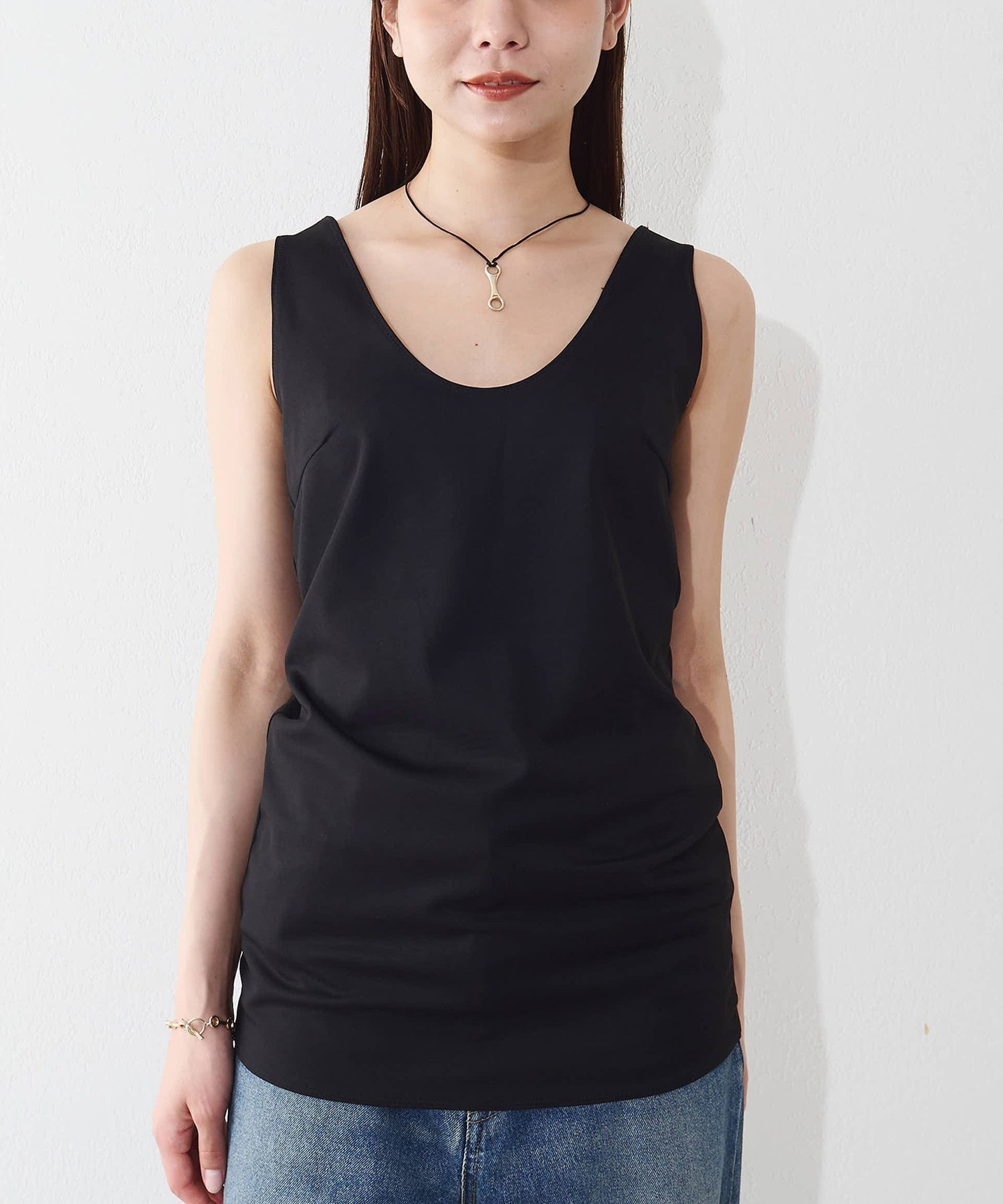 Whim Gazette 【THE BAAT】sleeveless top ウィム ガゼット トップス ノースリーブ・タンクトップ ホワイト ブラック【送料無料】