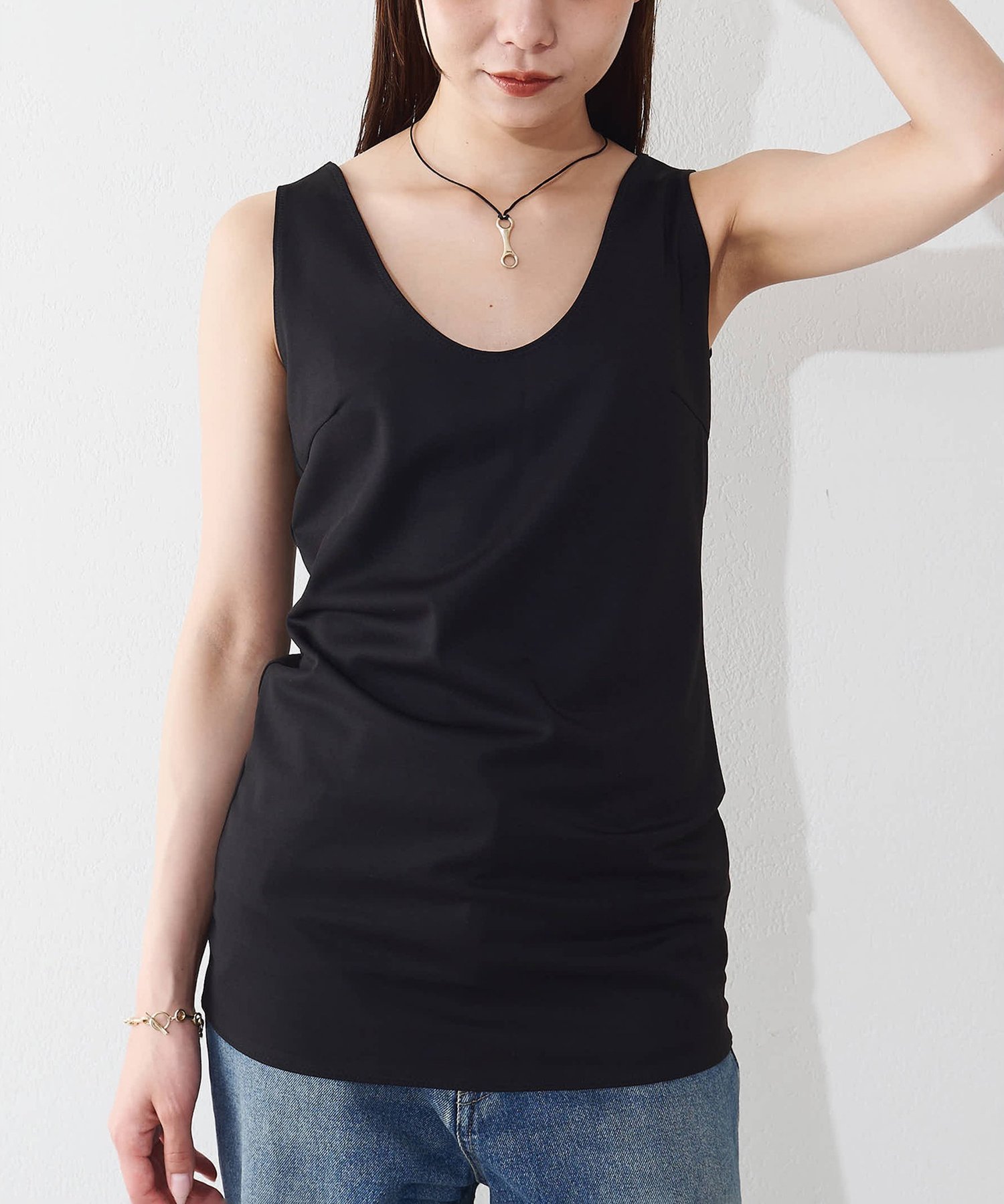 Whim Gazette 【THE BAAT】sleeveless top ウィム ガゼット トップス ノースリーブ・タンクトップ ホワイト ブラック
