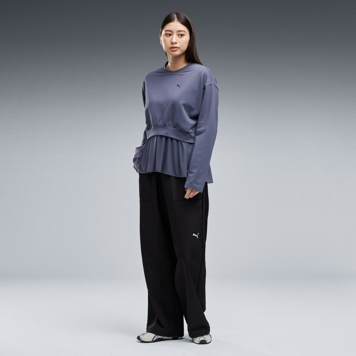 PUMA ウィメンズ ESS エレベーテッド ウーブン ワイド パンツ ESS ELEVATED WOVEN WIDE PANT プーマ パンツ その他のパンツ ブラック【送料無料】