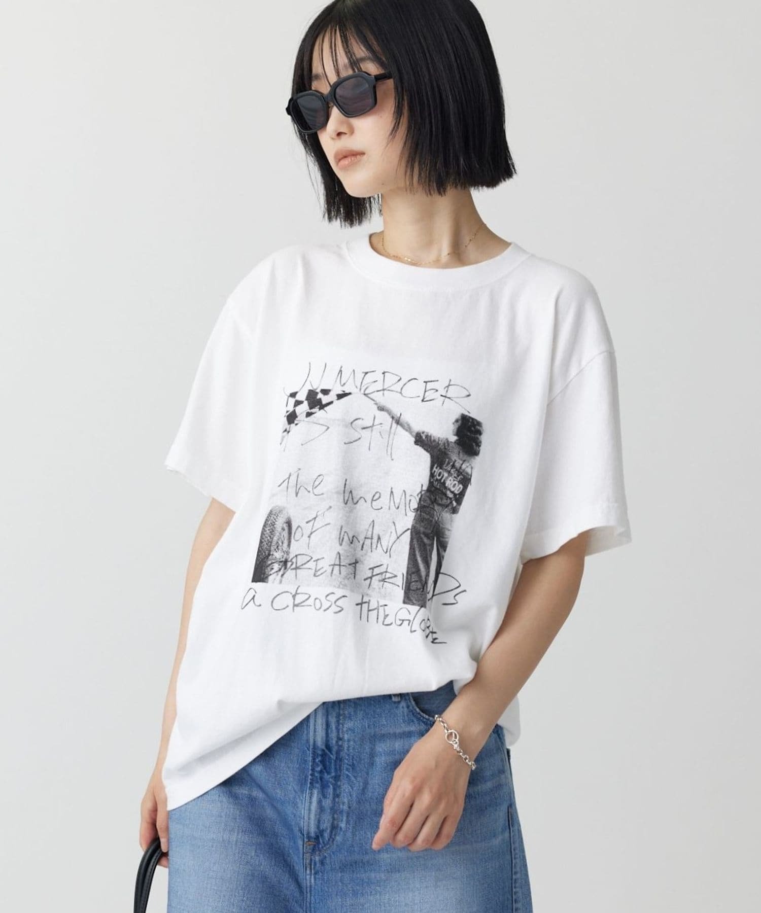 BABYLONE グラフィックTEE バビロン トップス カットソー・Tシャツ ホワイト