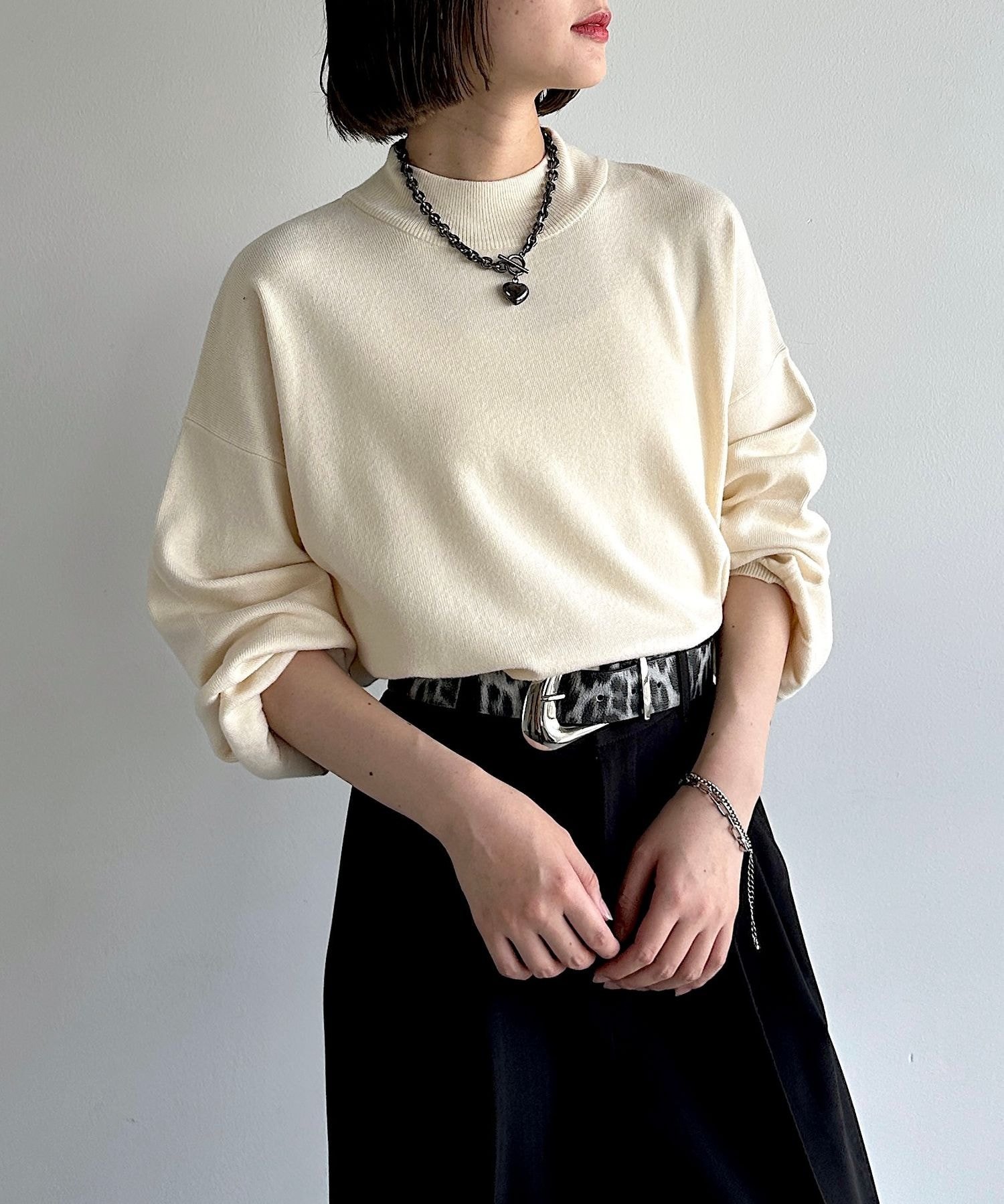 PAGEBOY ハイネックボリュームニット ページボーイ トップス ニット ホワイト オレンジ グレー イエロー ブルー パープル レッド グリーン ネイビー ブラウン ブラック