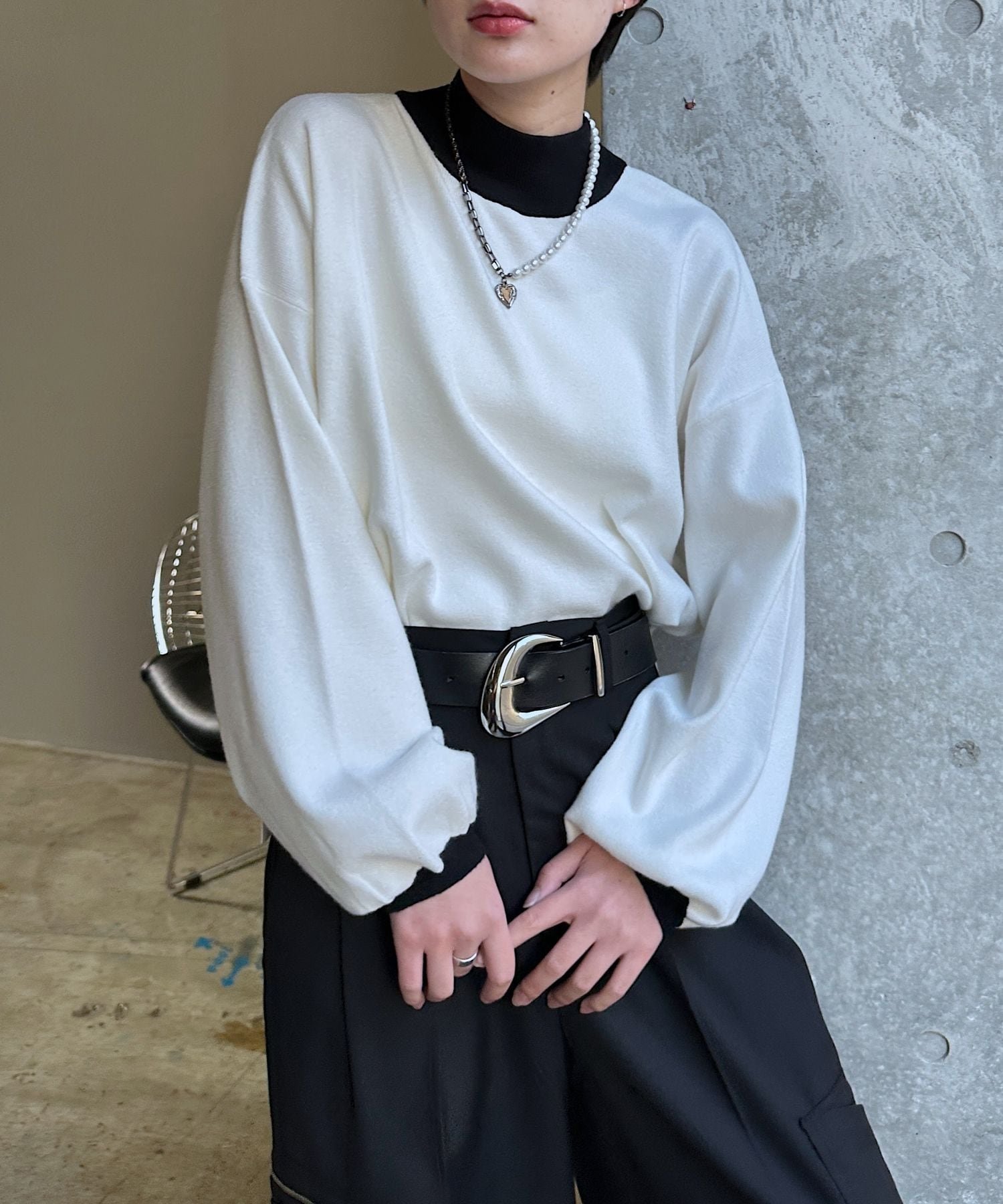 PAGEBOY ハイネックボリュームニット ページボーイ トップス ニット ホワイト オレンジ グレー イエロー ブルー パープル レッド グリーン ネイビー ブラウン ブラック