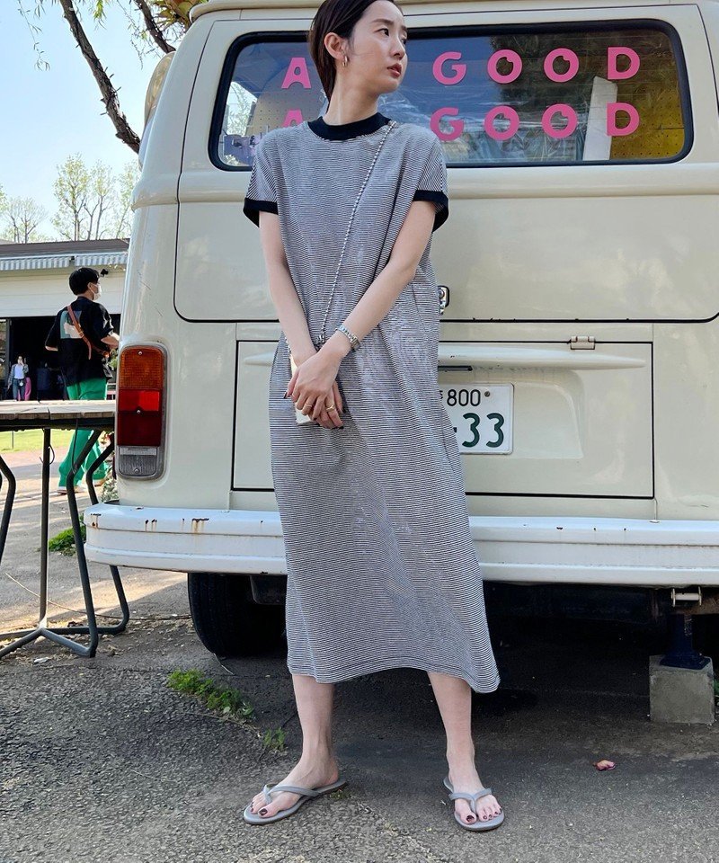 【SALE／25%OFF】coen 【WEB限定復刻】リピT・USAコットンハイネックロングワンピース# コーエン ワンピース・ドレス ワンピース ブラック グレー ブラウン ネイビー パープルのサムネイル