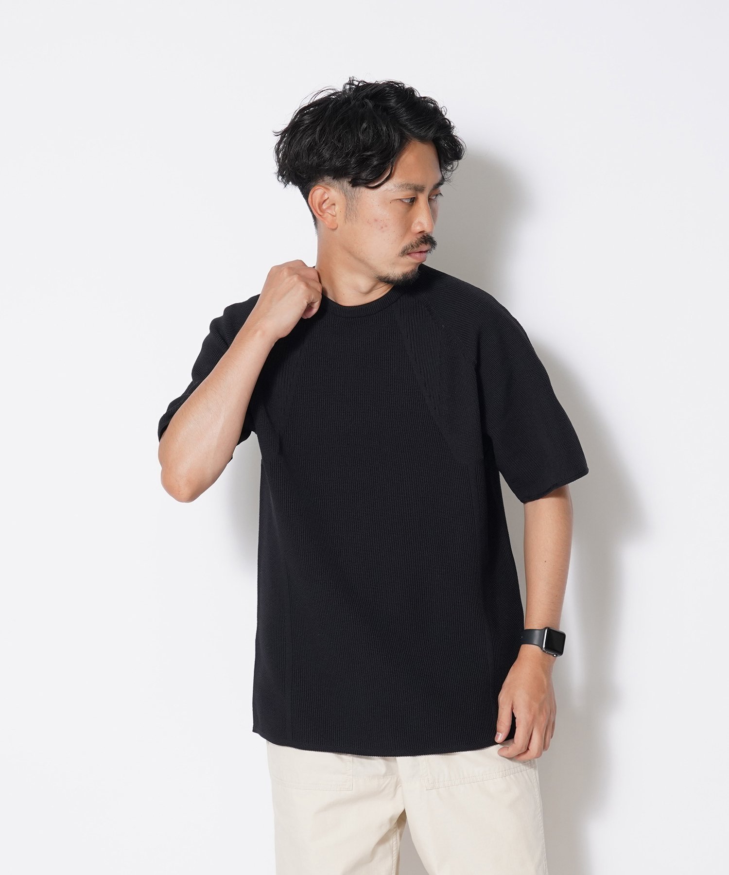 Snow Peak (M)WG Recycled Pe Stretch Knit Tshirt S/S スノーピーク トップス カットソー・Tシャツ ブラック グレー