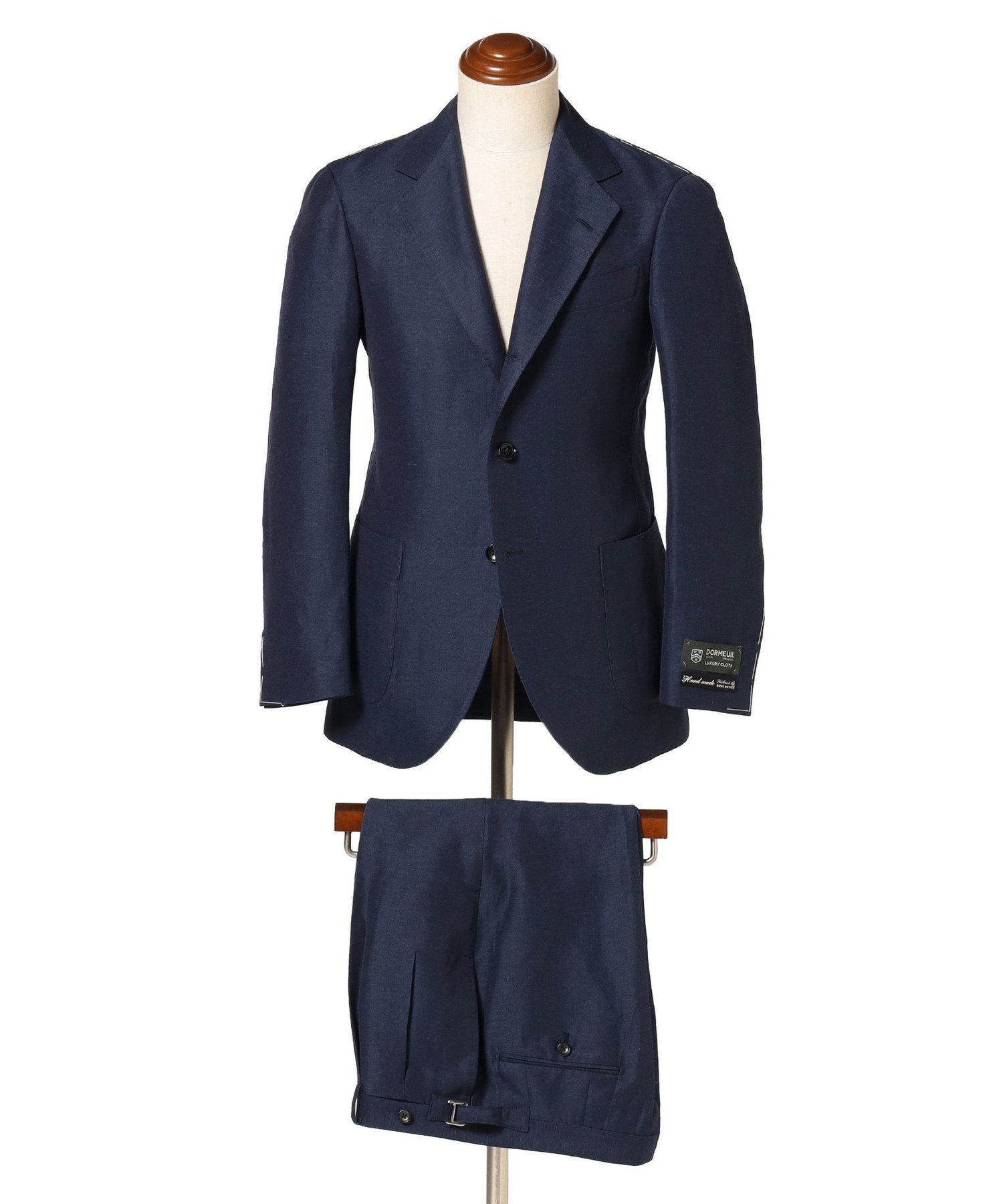 BEAMS F HANDMADE DORMEUIL リネンウール ソリッド スーツ ビームス メン スーツ・フォーマル セットアップスーツ ブルー【送料無料】