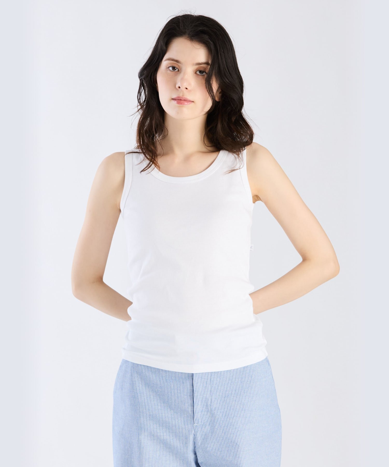 コットン タンクトップ アニエスベー トップス カットソー・Tシャツ ホワイト