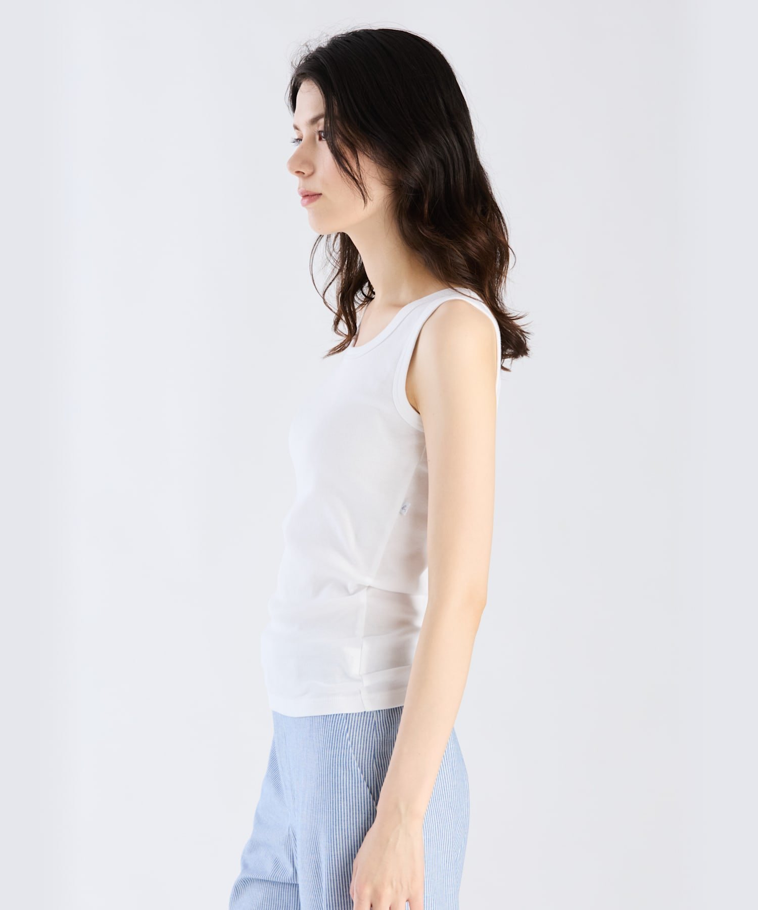 コットン タンクトップ アニエスベー トップス カットソー・Tシャツ ホワイト