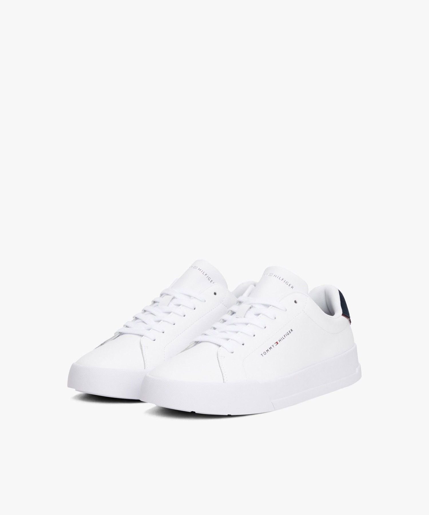 TOMMY HILFIGER コートレザーディテールスニーカー トミーヒルフィガー シューズ・靴 スニーカー ホワイト【送料無料】