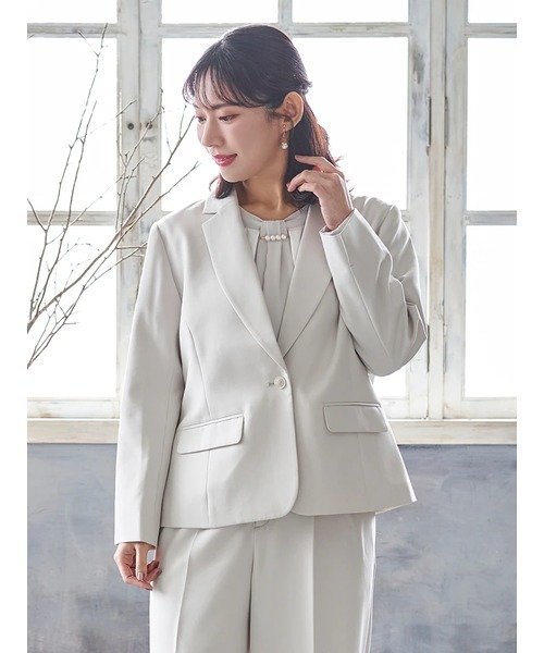 Re-J&SUPURE 【Wクロス】テーラードジャケット(セットアップ可) リジェイアンドスプル ジャケット・アウター その他のジャケット・アウター グレー