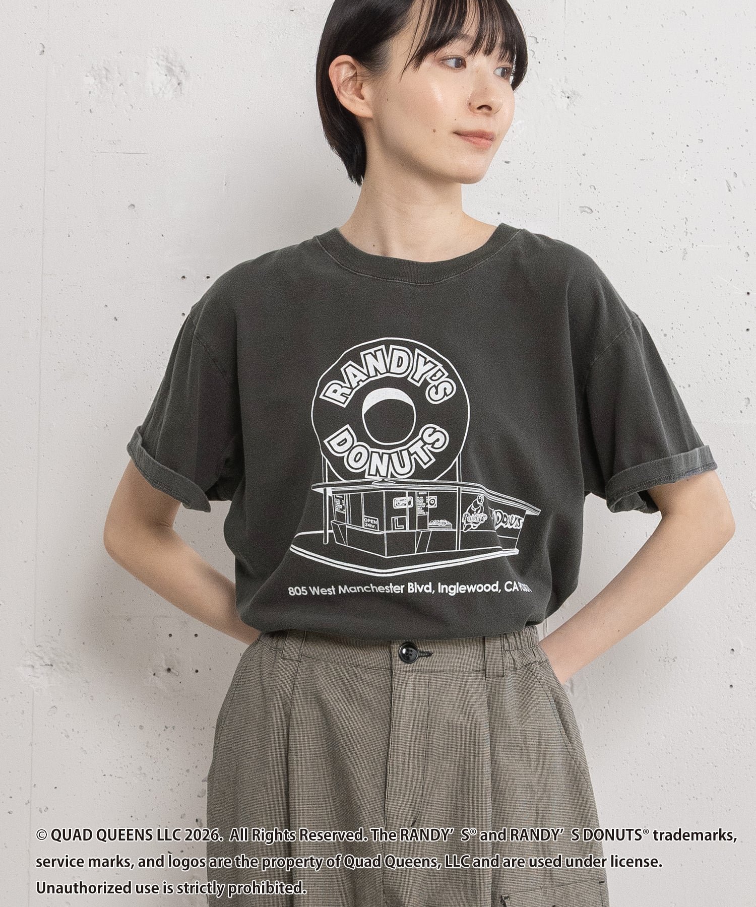 POU DOU DOU GOOD ROCK SPEED/Randy 039 s Donuts/ショップアートTee プードゥードゥー トップス カットソー Tシャツ ホワイト イエロー【送料無料】