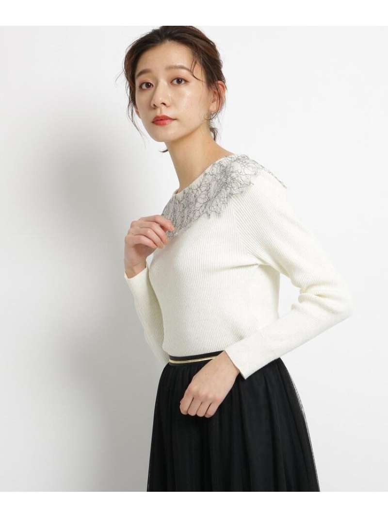 AG by aquagirl レースボートネックラメリブニット エージーバイ アクアガール ニ...