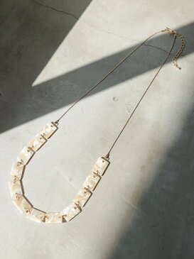 AMERICAN HOLIC スクエアアクリルラインネックレス アメリカン ホリック アクセサリー ネックレス ホワイト グレー