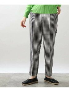 【SALE／19%OFF】grove 【高身長さん向け】MY BEST PANTS ギンガムチェックイージーケアーテーパードパンツ グローブ パンツ/ジーンズ フルレングス ブラック グリーン