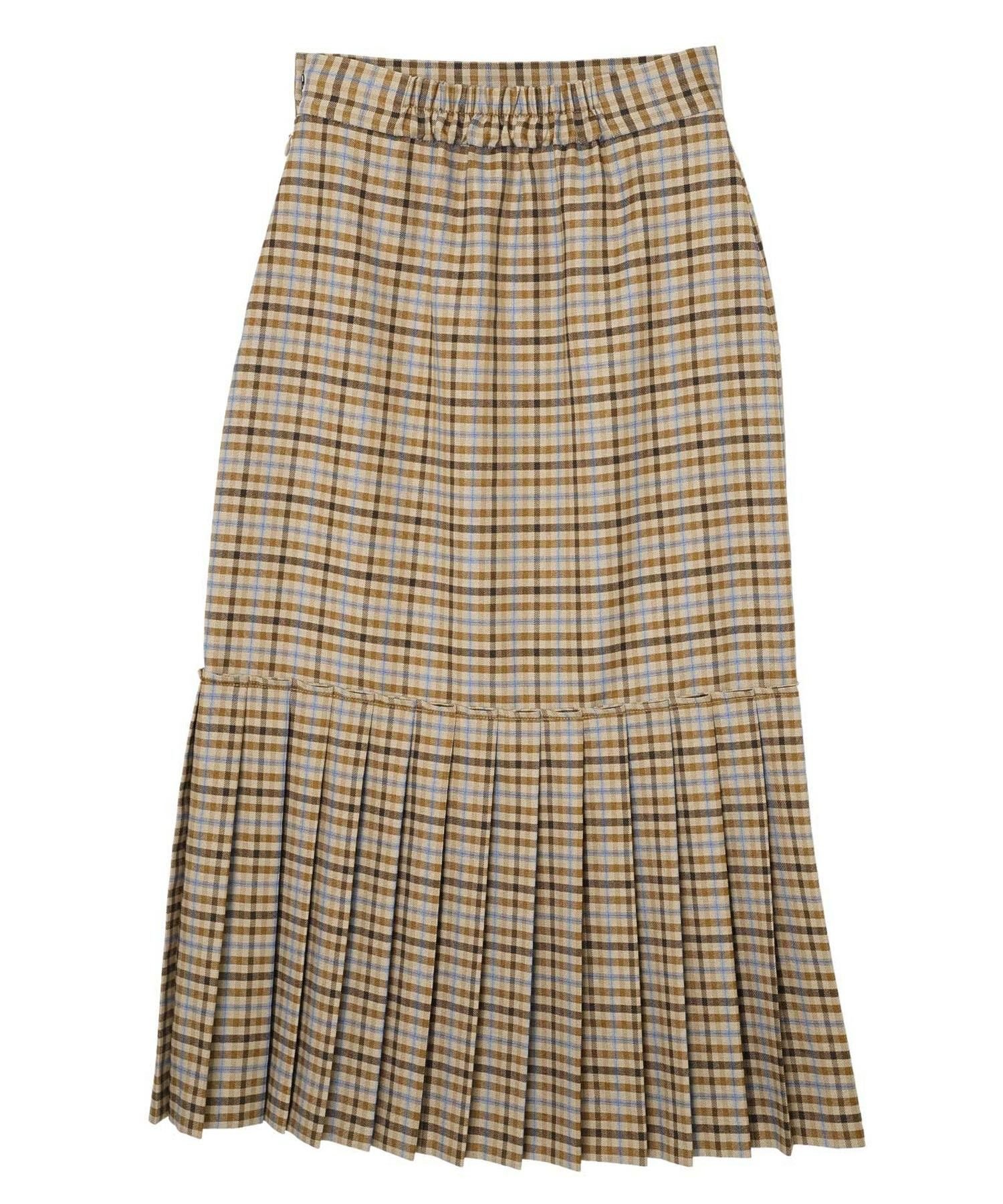 MILKFED. PLAID PLEATED HEM SKIRT ミルクフェド スカート その他のスカート ベージュ グレー