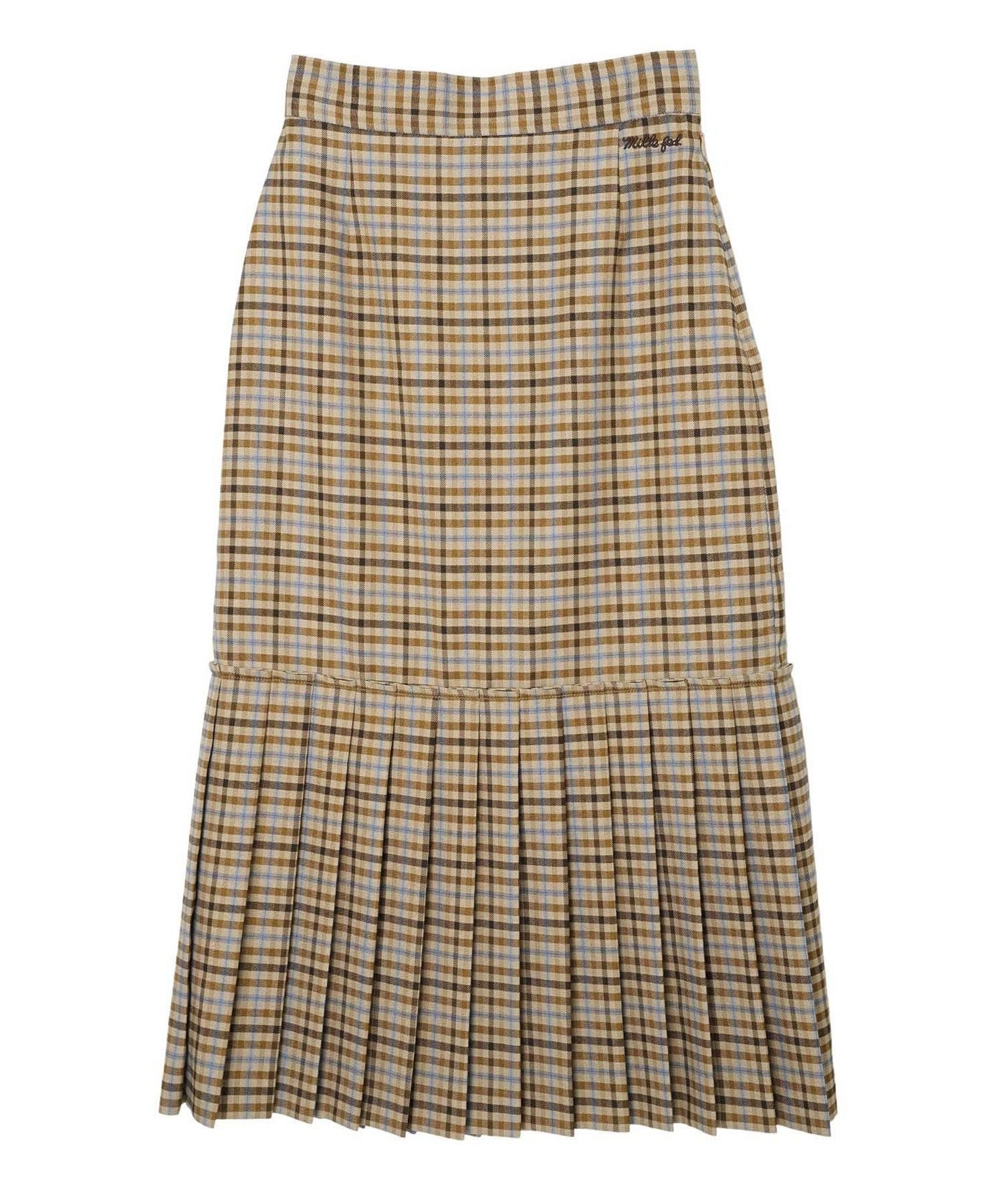 MILKFED. PLAID PLEATED HEM SKIRT ミルクフェド スカート その他のスカート ベージュ グレー