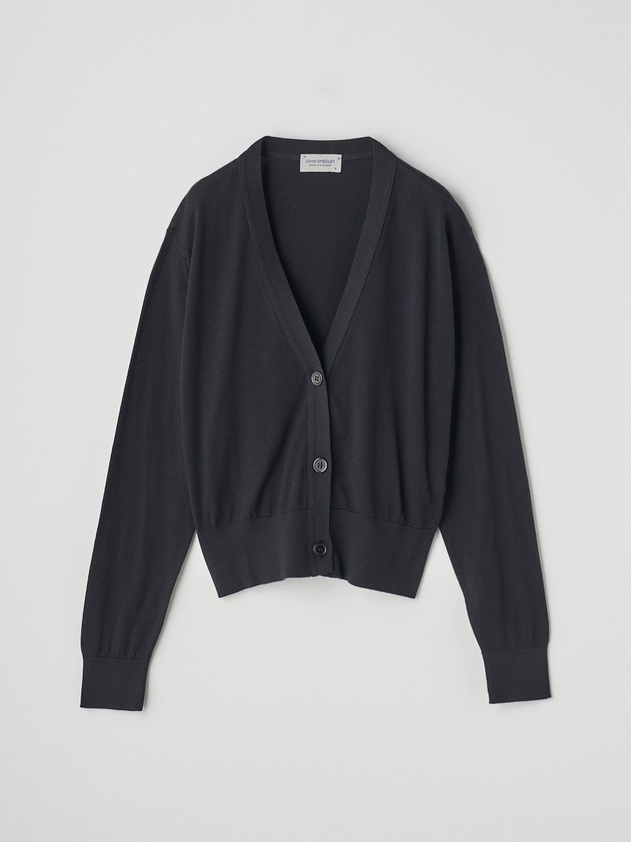 ジョンスメドレー トップス レディース JOHN SMEDLEY V-neck Long sleeved Croped Cardigan ｜ S4688 ｜ 30G ジョンスメドレー トップス ニット ブラック【送料無料】