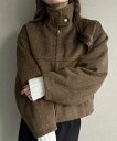 【SALE/15%OFF】JUNOAH 2wayダブルジップショートブルゾン ジュノア ジャケット・アウター ブルゾン・ジャンパー グレー ブラウン ホワイト【...