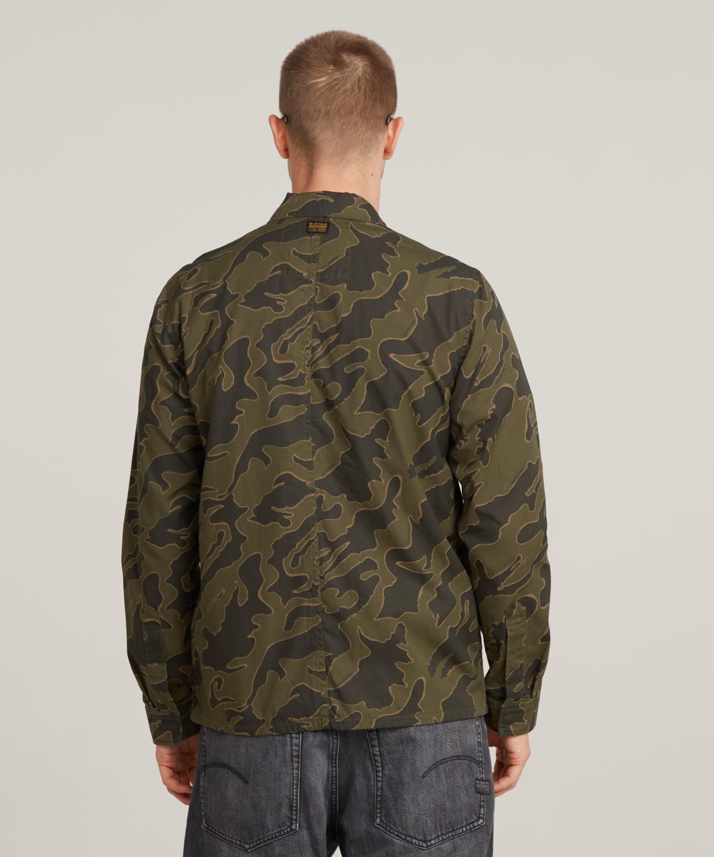 【公式ショップ】Slant Pocket Regular Shirt/デザインポケットカモフラジップシャツジャケット ジースターロゥ トップス シャツ・ブラウス