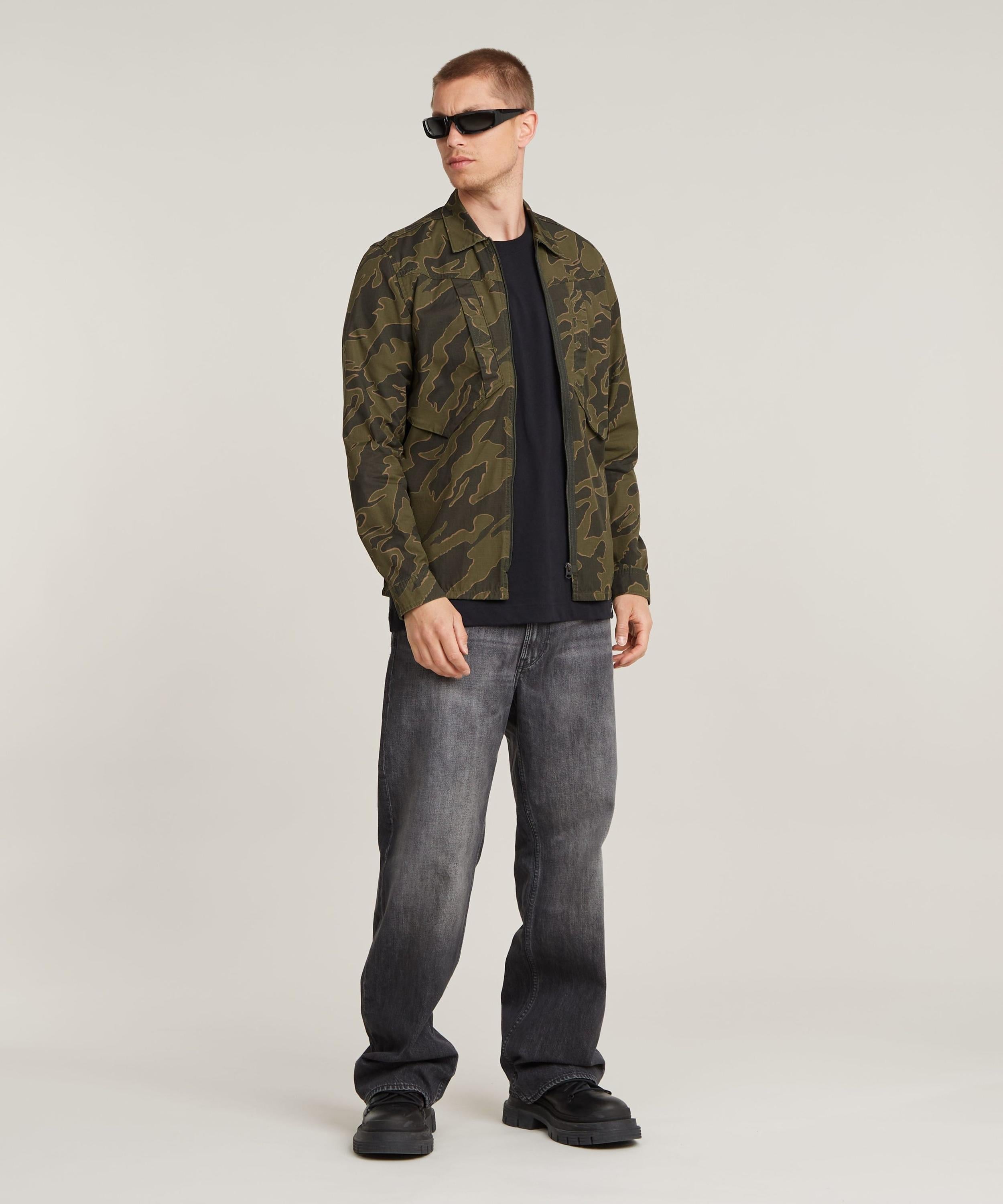 【公式ショップ】Slant Pocket Regular Shirt/デザインポケットカモフラジップシャツジャケット ジースターロゥ トップス シャツ・ブラウス