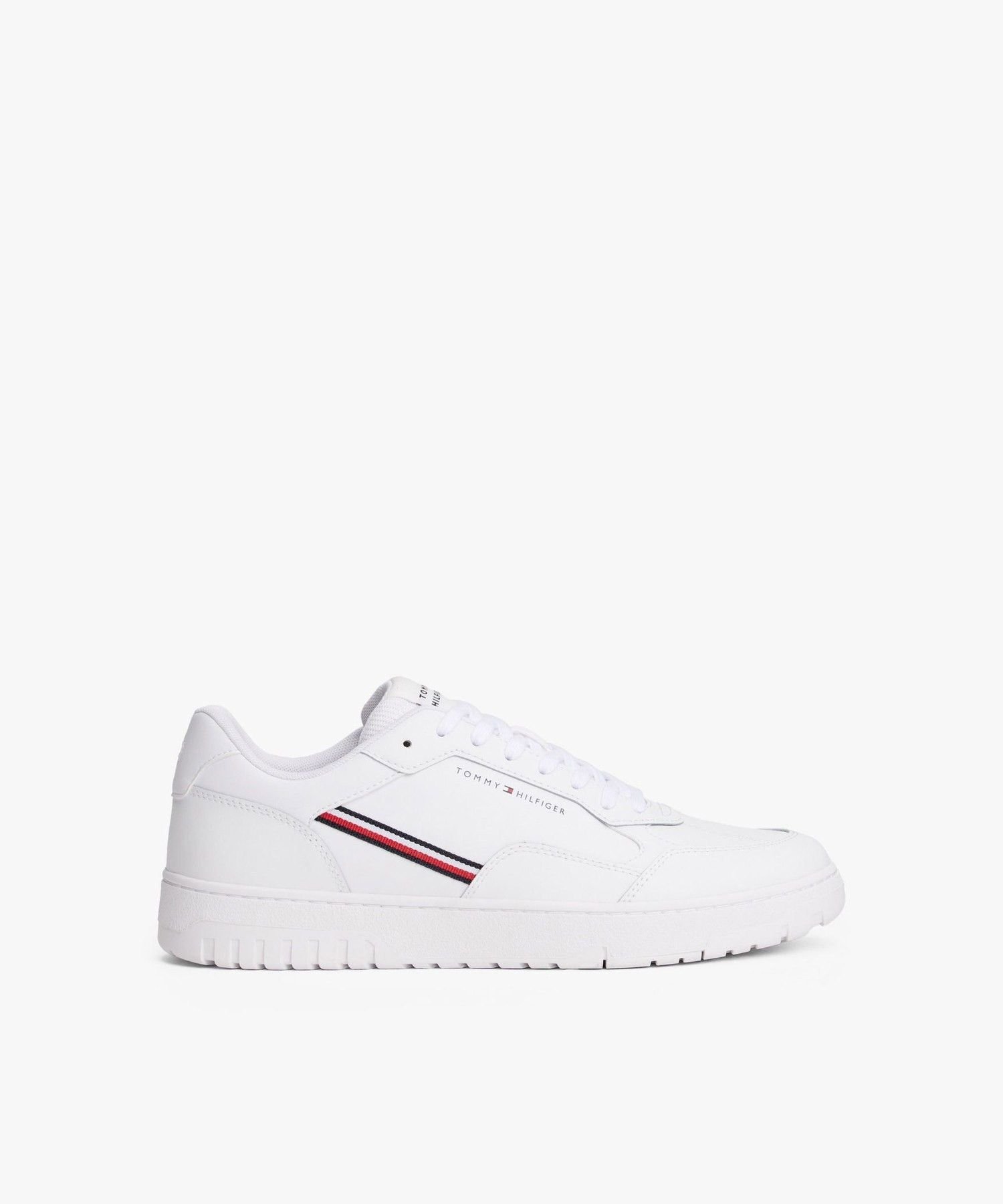 【SALE／40%OFF】TOMMY HILFIGER バスケットコアストライプレースアップシューズ トミーヒルフィガー シューズ・靴 スニーカー ネイビー ホワイト【送料無料】