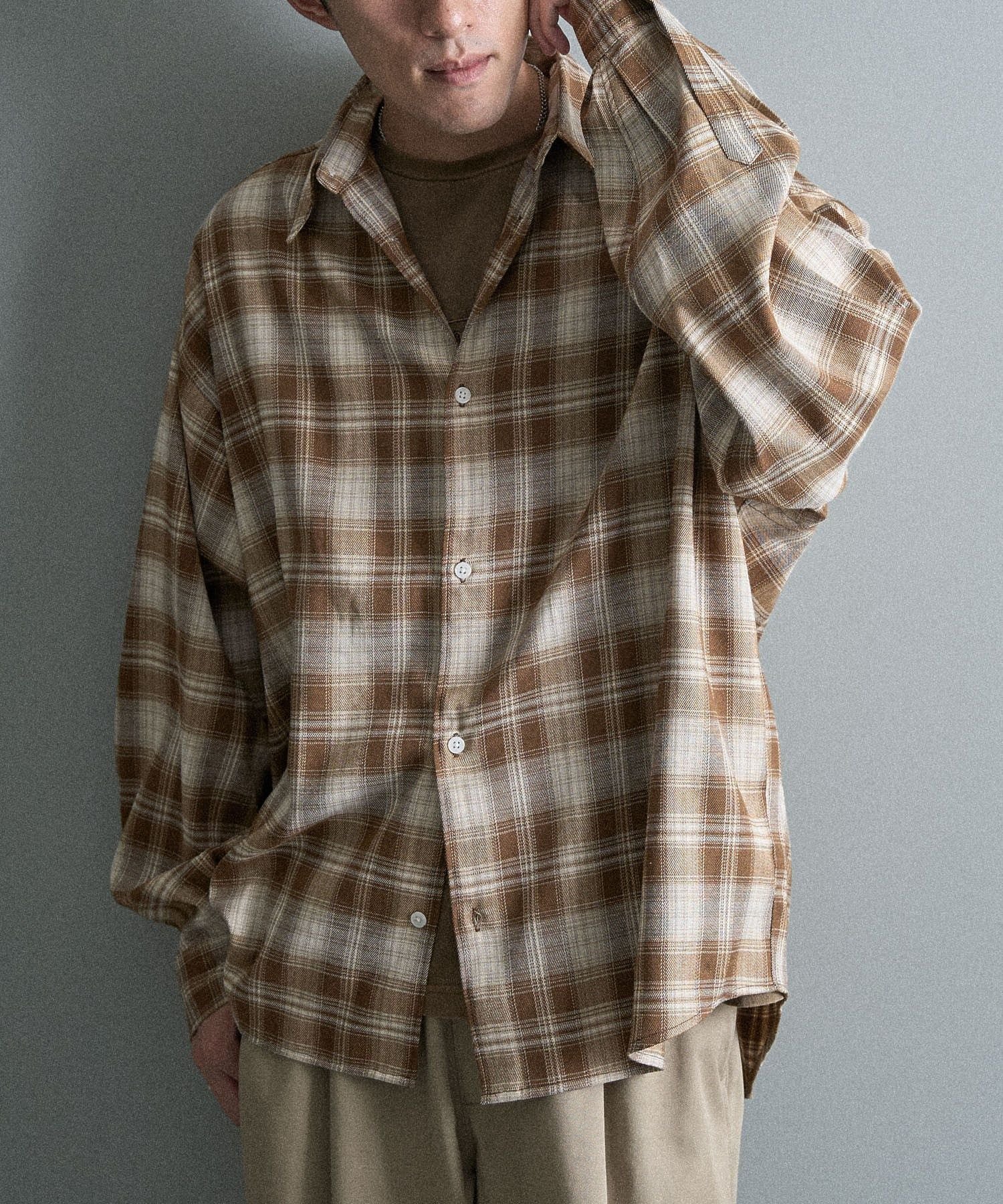 【SALE／40%OFF】CRAFT STANDARD BOUTIQUE オンブレーチェックシャツ クラフトスタンダードブティック トップス シャツ・ブラウス ブラック ベージュ ブラウン