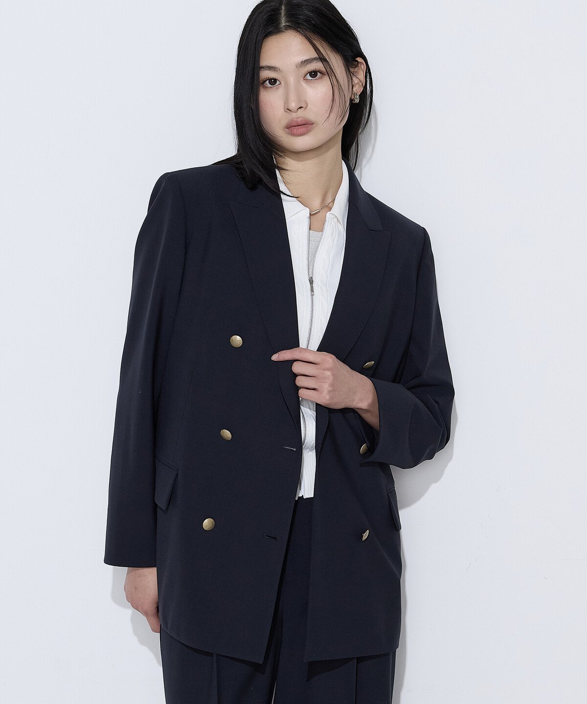 Wool - COMME CA TALL [ TALLサイズ ] 【セットアップ対応】T/W2WAYストレッチ ジャケット コムサ ジャケット・アウター テーラードジャケット・ブレザー ブラウン ネイビー【送料無料】